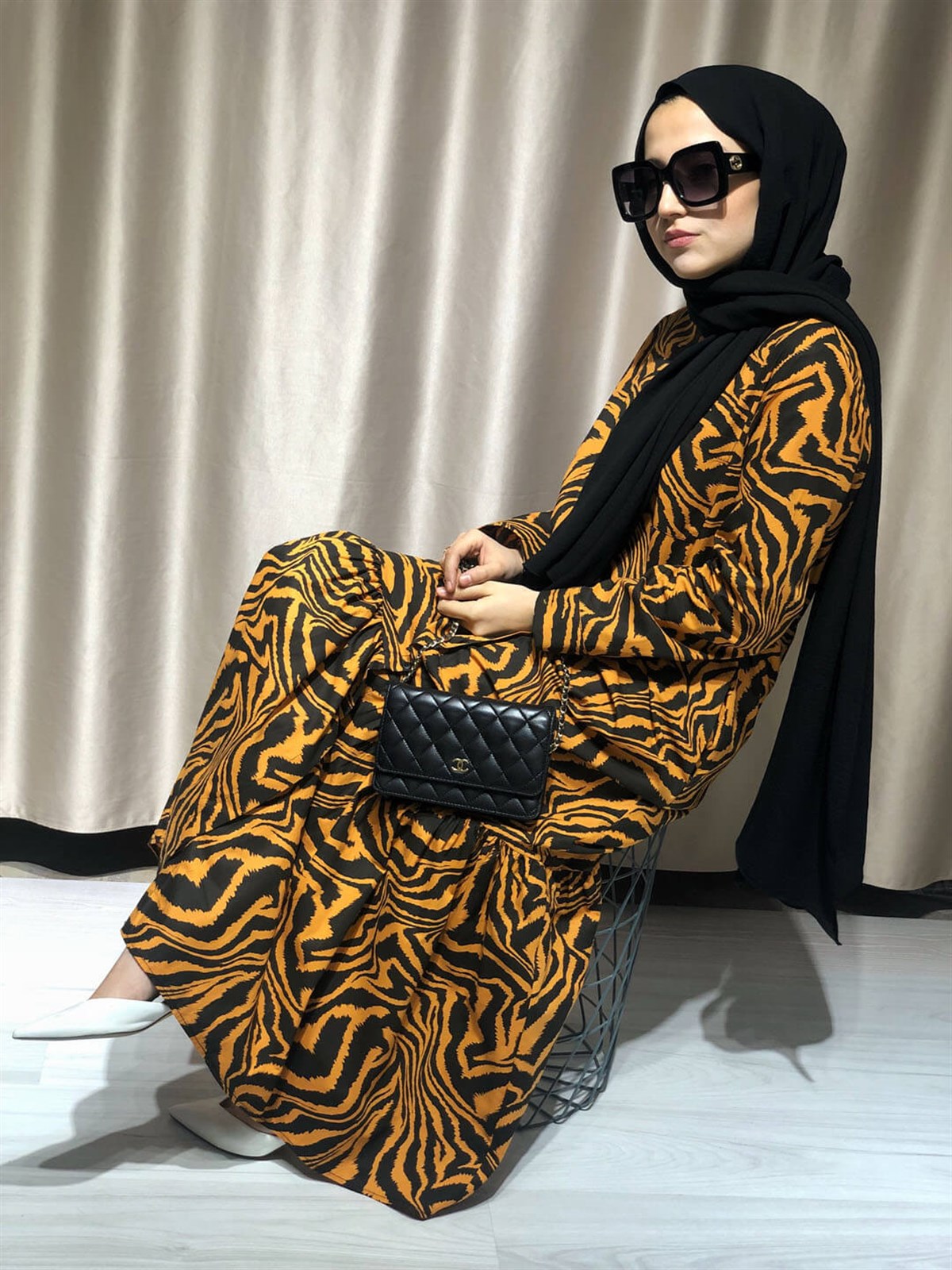 Zebra Desenli Elbise