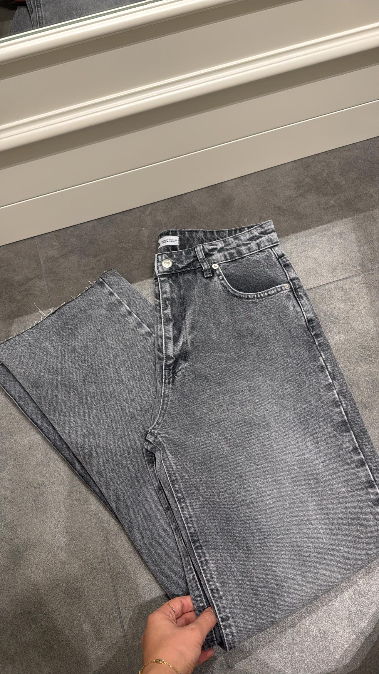 ZR Model Kesik Paça Jean Gri