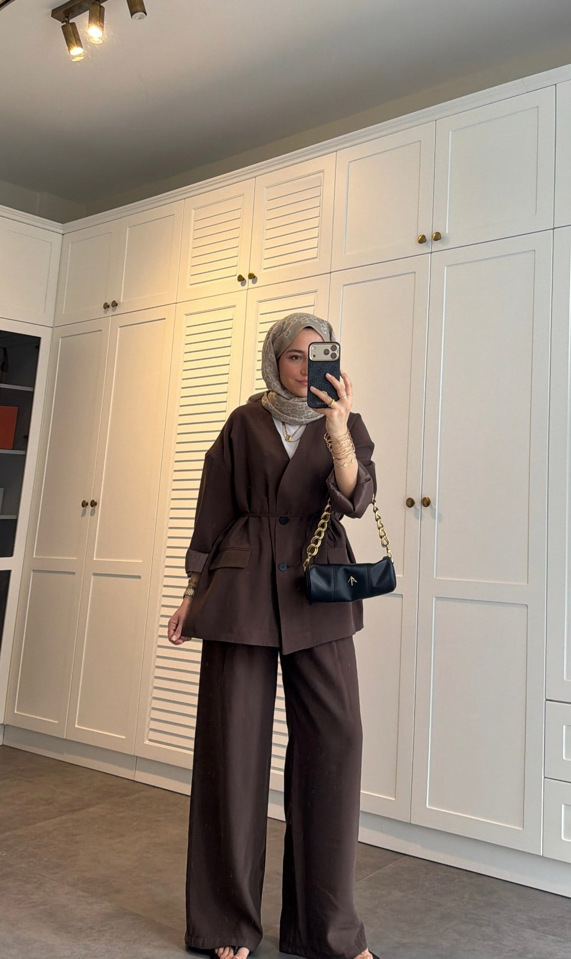 Zra Model Düğmeli Modal Takım Kahve