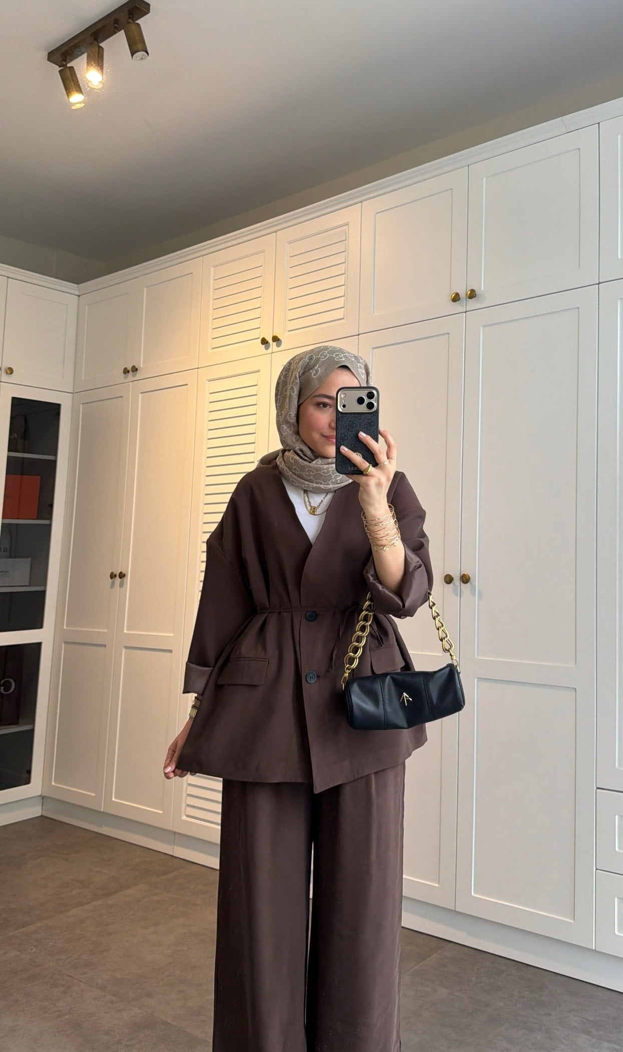 Zra Model Düğmeli Modal Takım Kahve