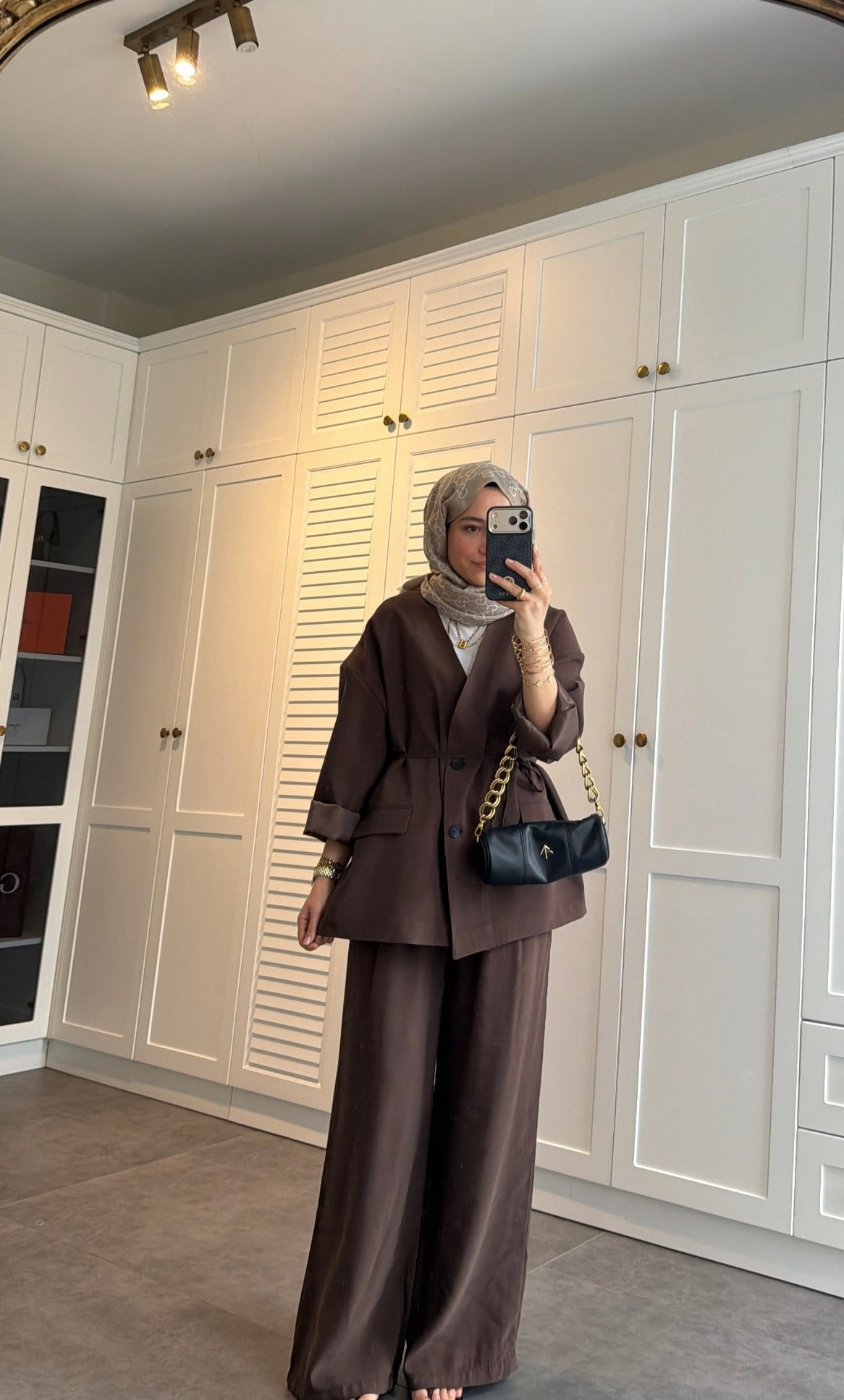Zra Model Düğmeli Modal Takım Kahve