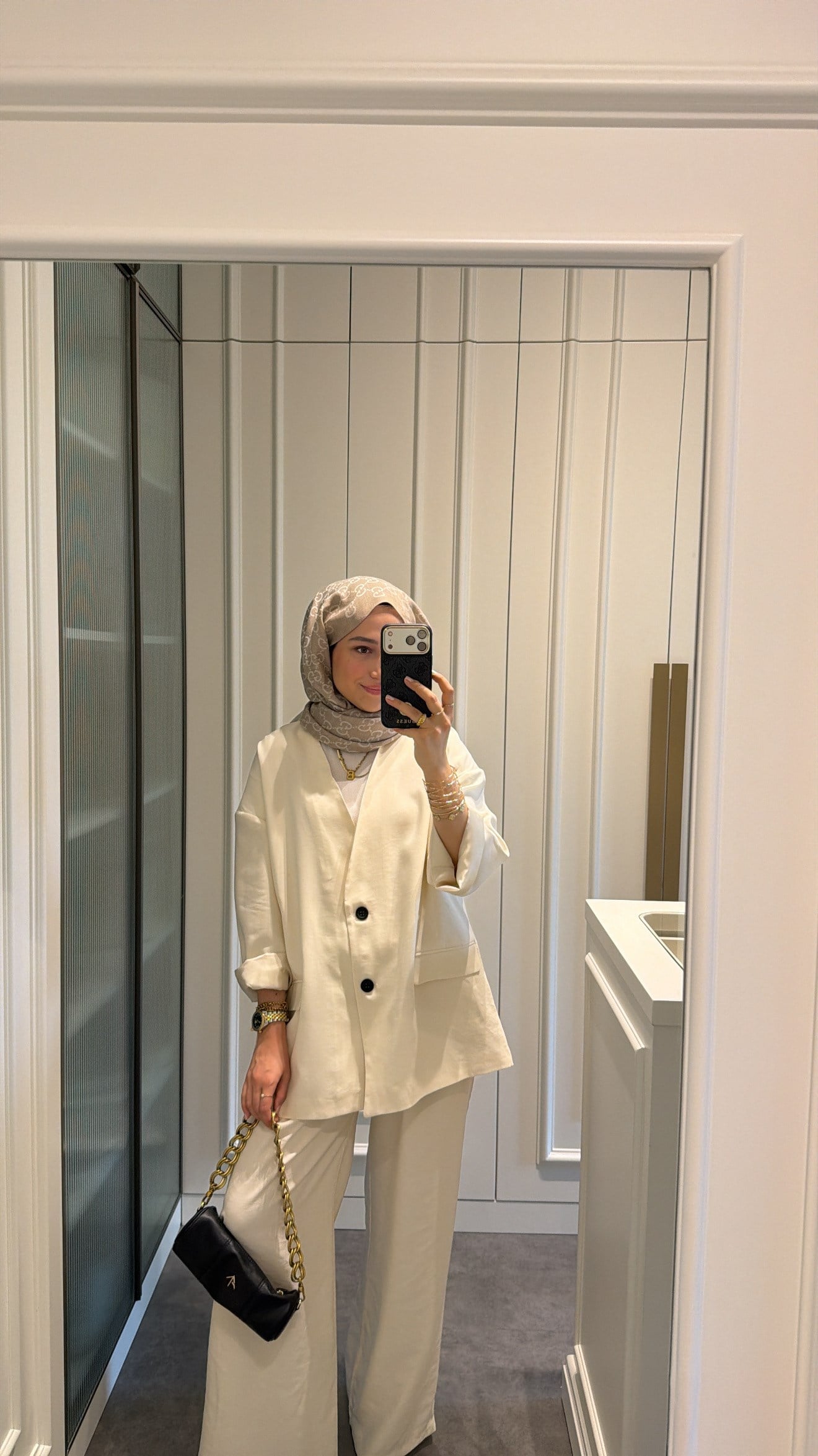 Zra Model Düğmeli Modal Takım Krem