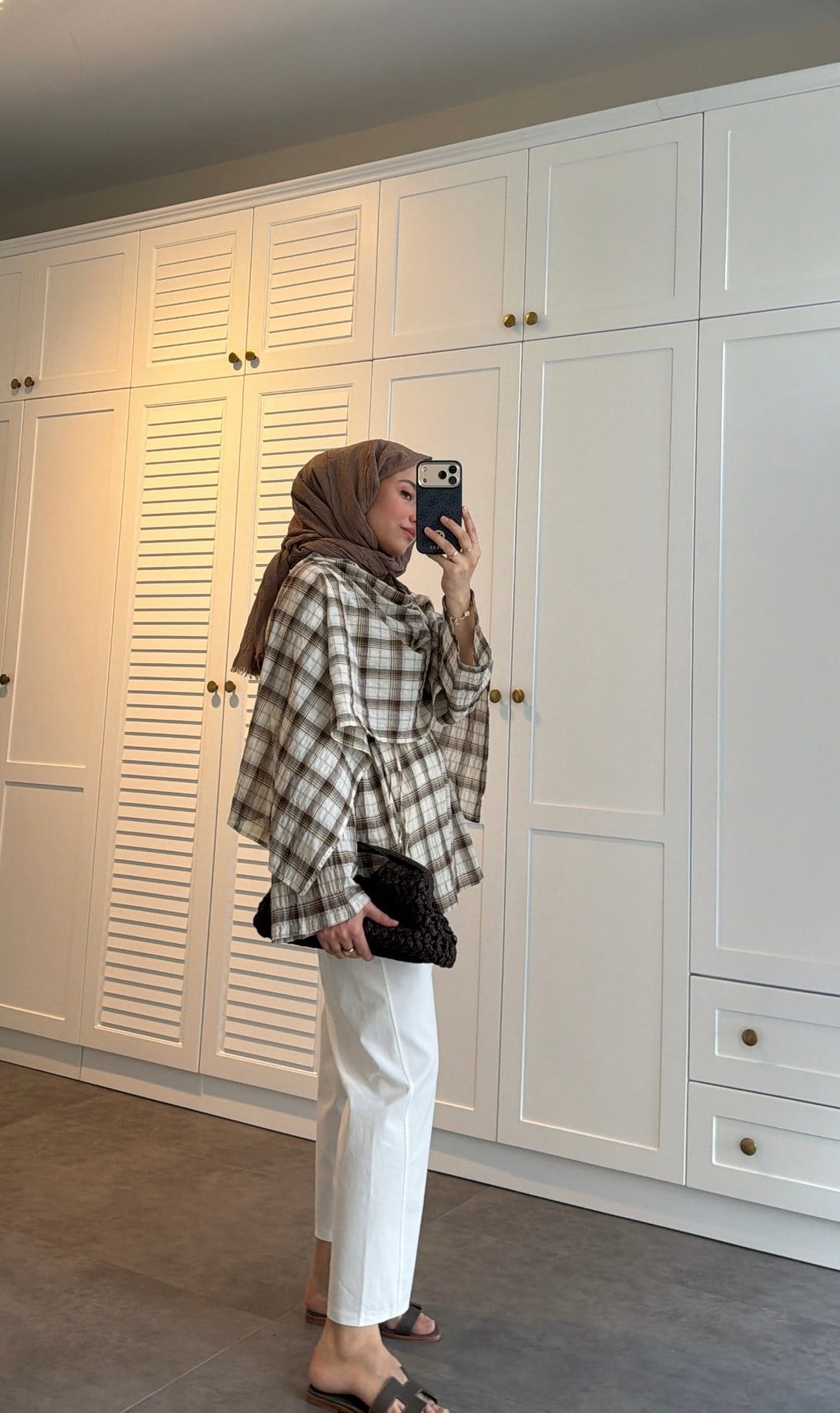 Zra Model Şallı Ekose Desenli Gömlek Kahve