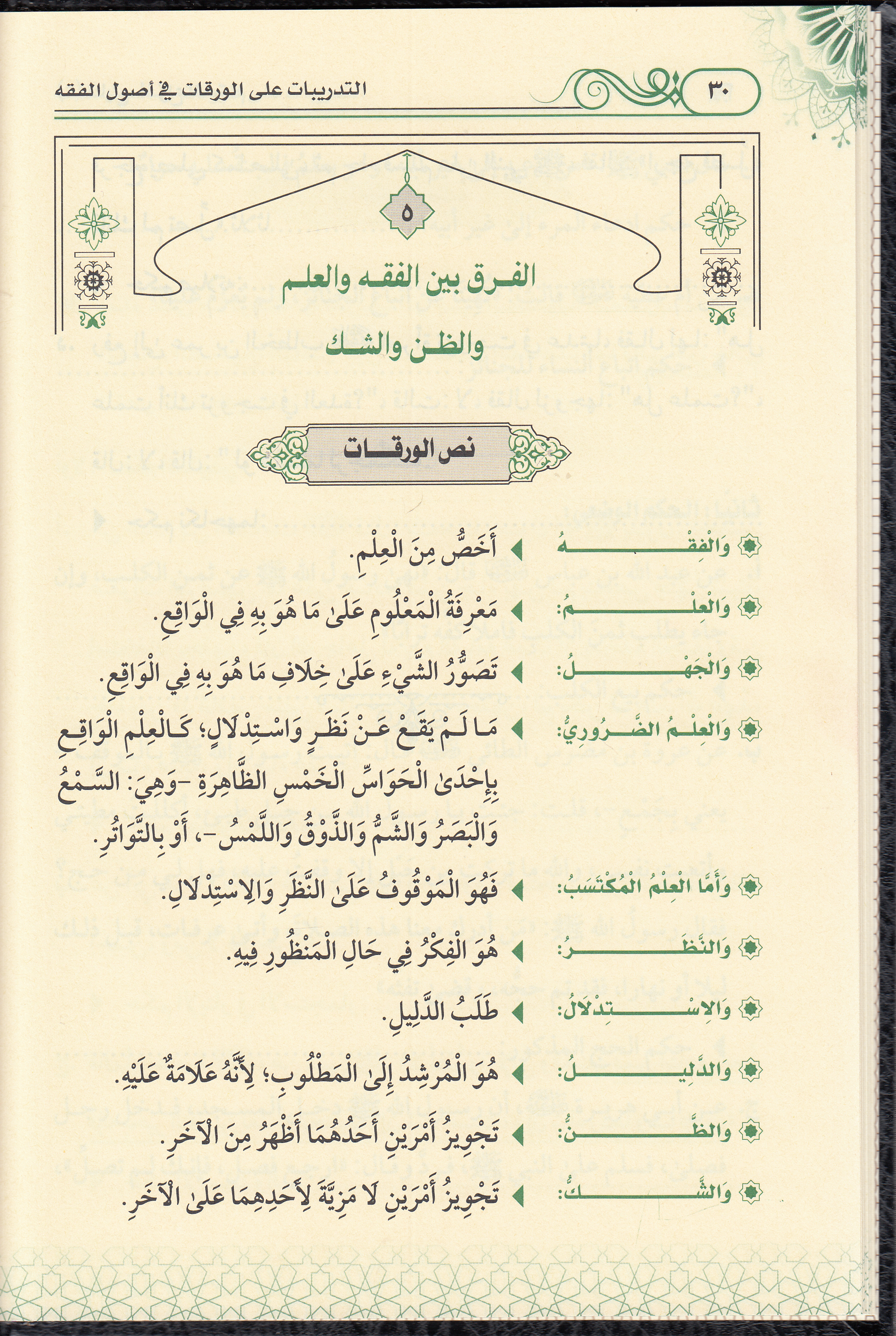et - Tedribat ale'l - Varakat fi Usulil'l - Fıkh - التدريبات على الورقات في اصول الفقه Daru Tayyibeti'l-Hadra - دار طيبة الخضراءFıkıh Usulü