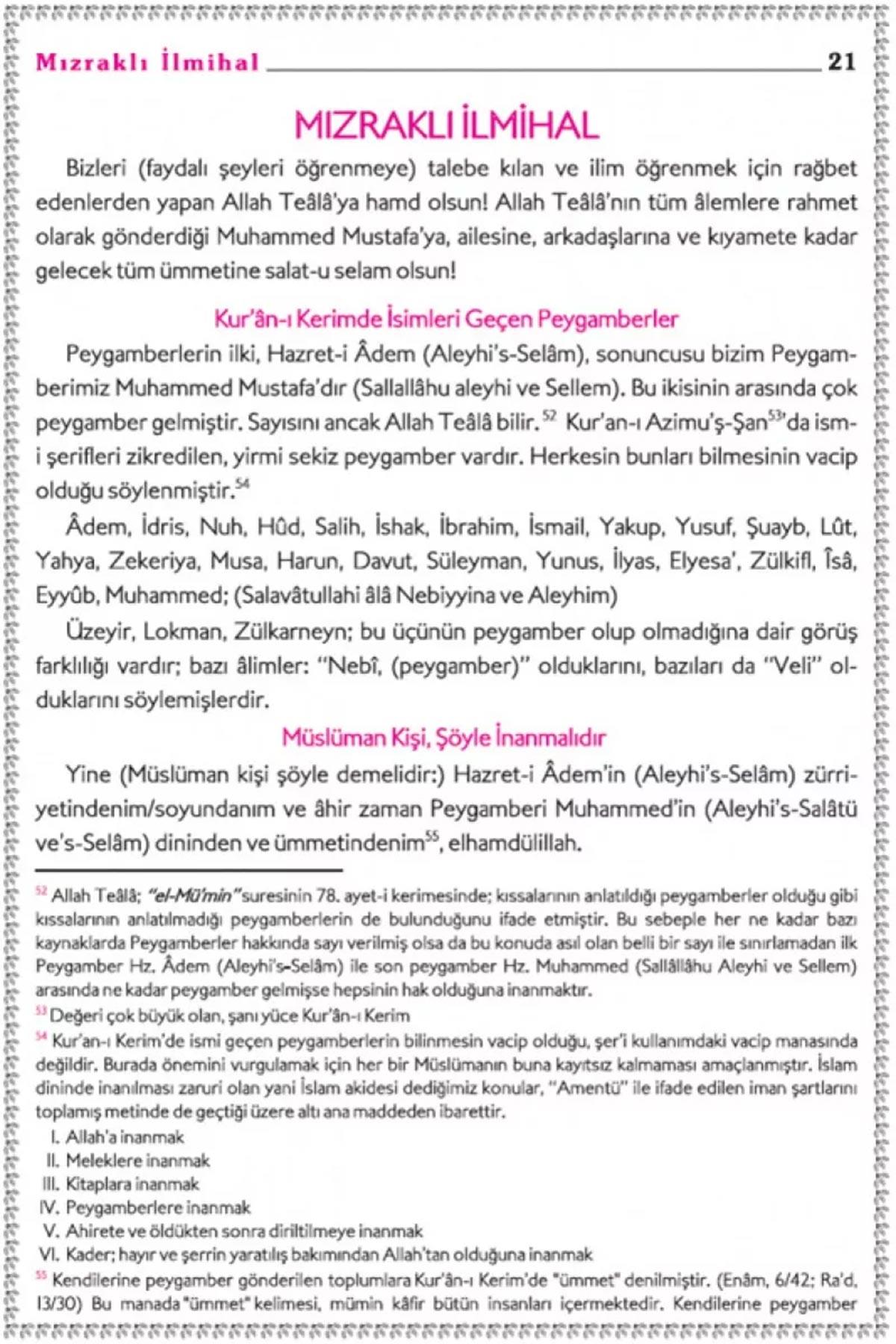 Mızraklı İlmihal Tercümesi Fatih KalenderKitap Kalbi YayıncılıkDin