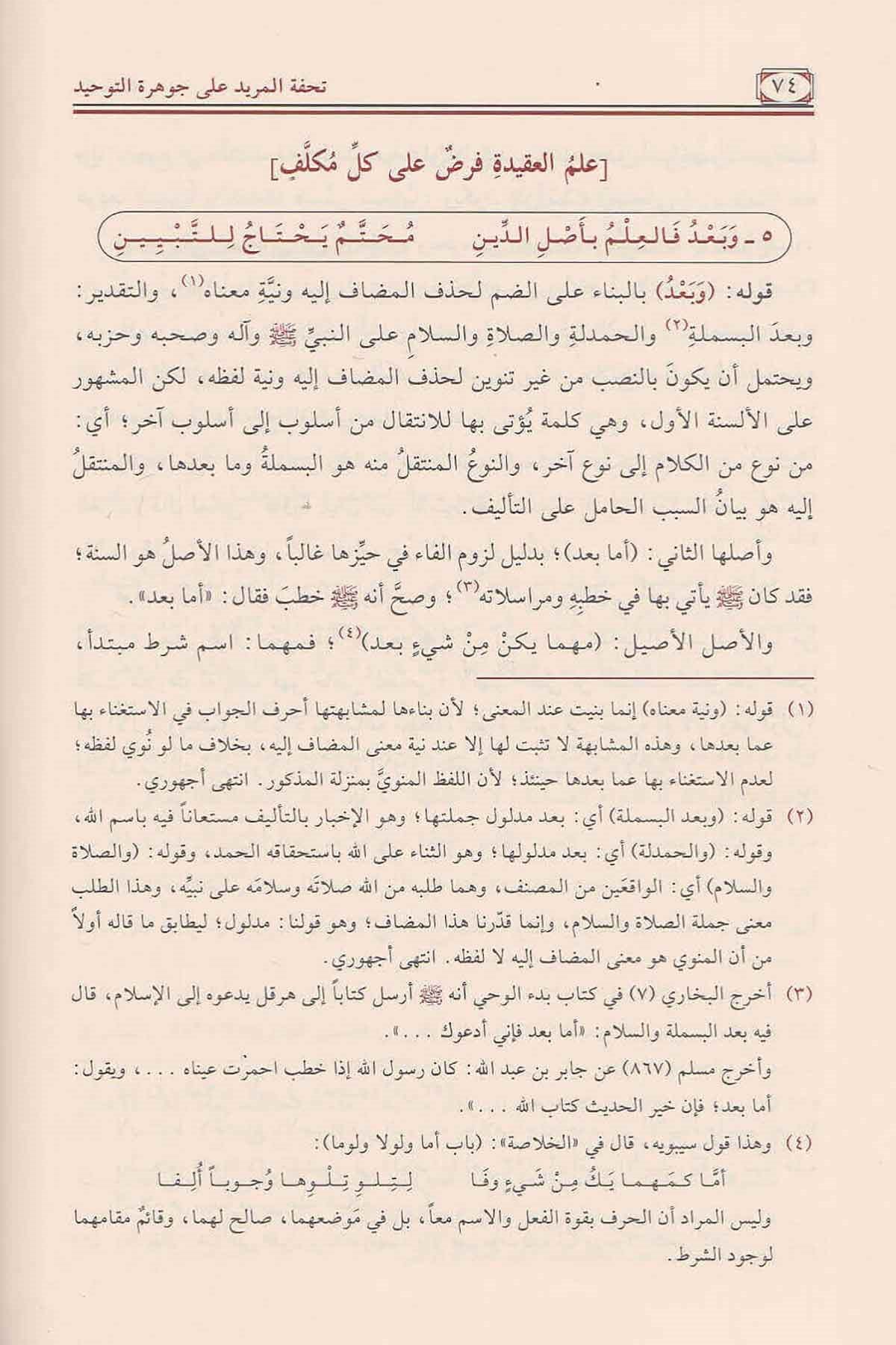 Tühfetül Mürid Ala Cevherut - Tevhid | تحفة المريد شرح جوىرةالتوحيدNursabah YayıneviKelam ve Akaid