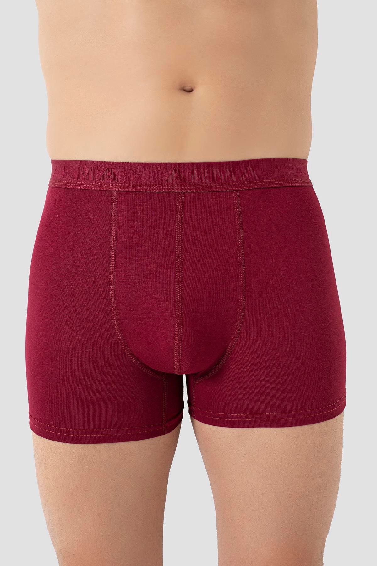  Erkek Bordo Bambu Boxer 3'lü Paket