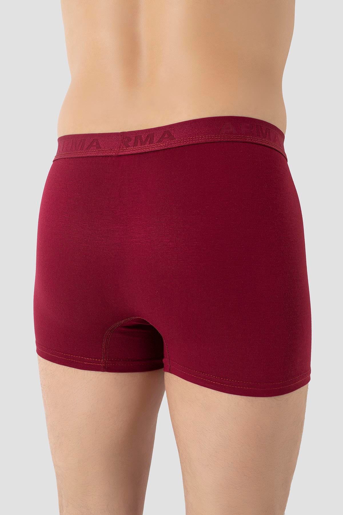  Erkek Bordo Bambu Boxer 3'lü Paket
