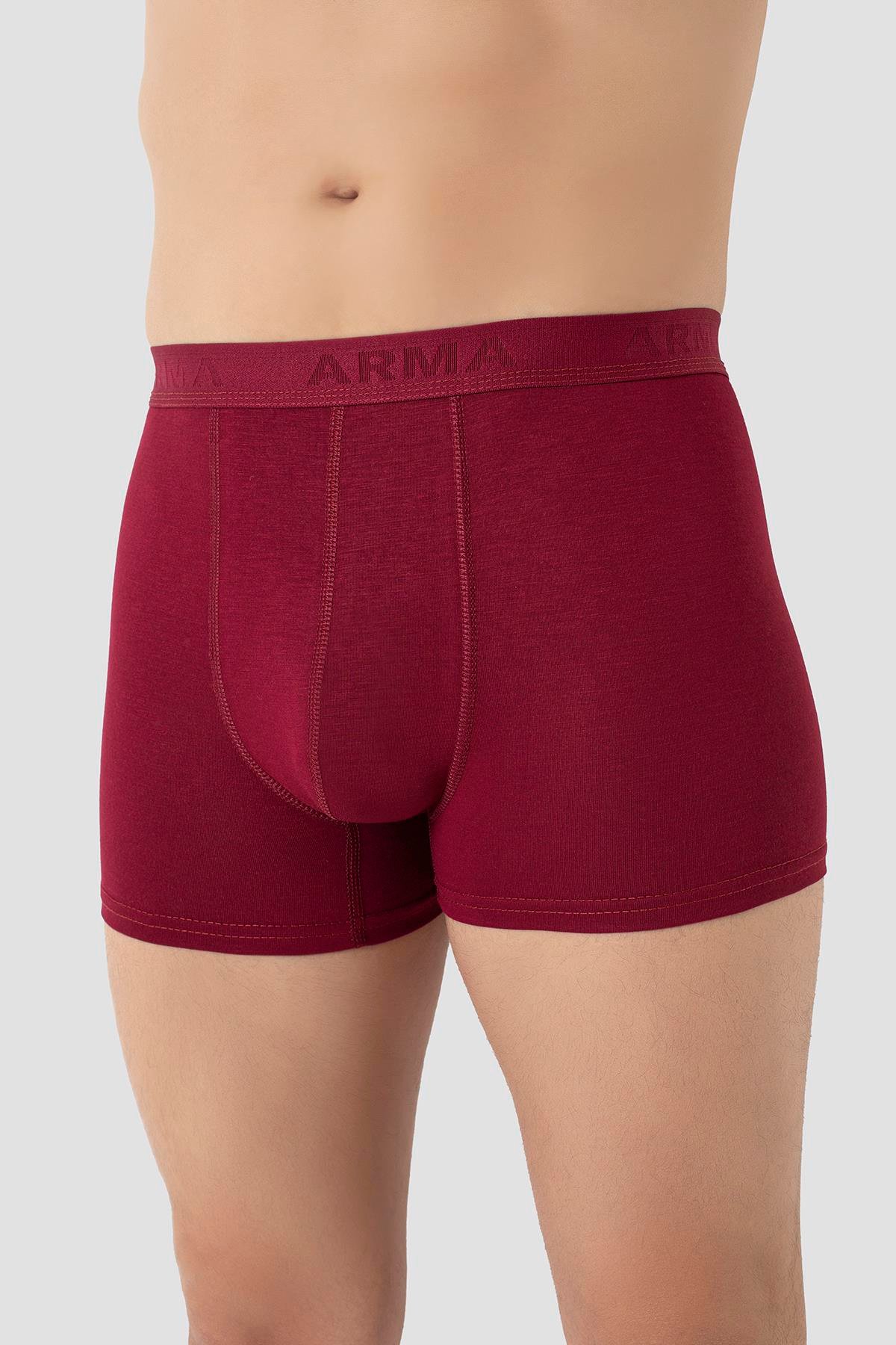  Erkek Bordo Bambu Boxer 3'lü Paket