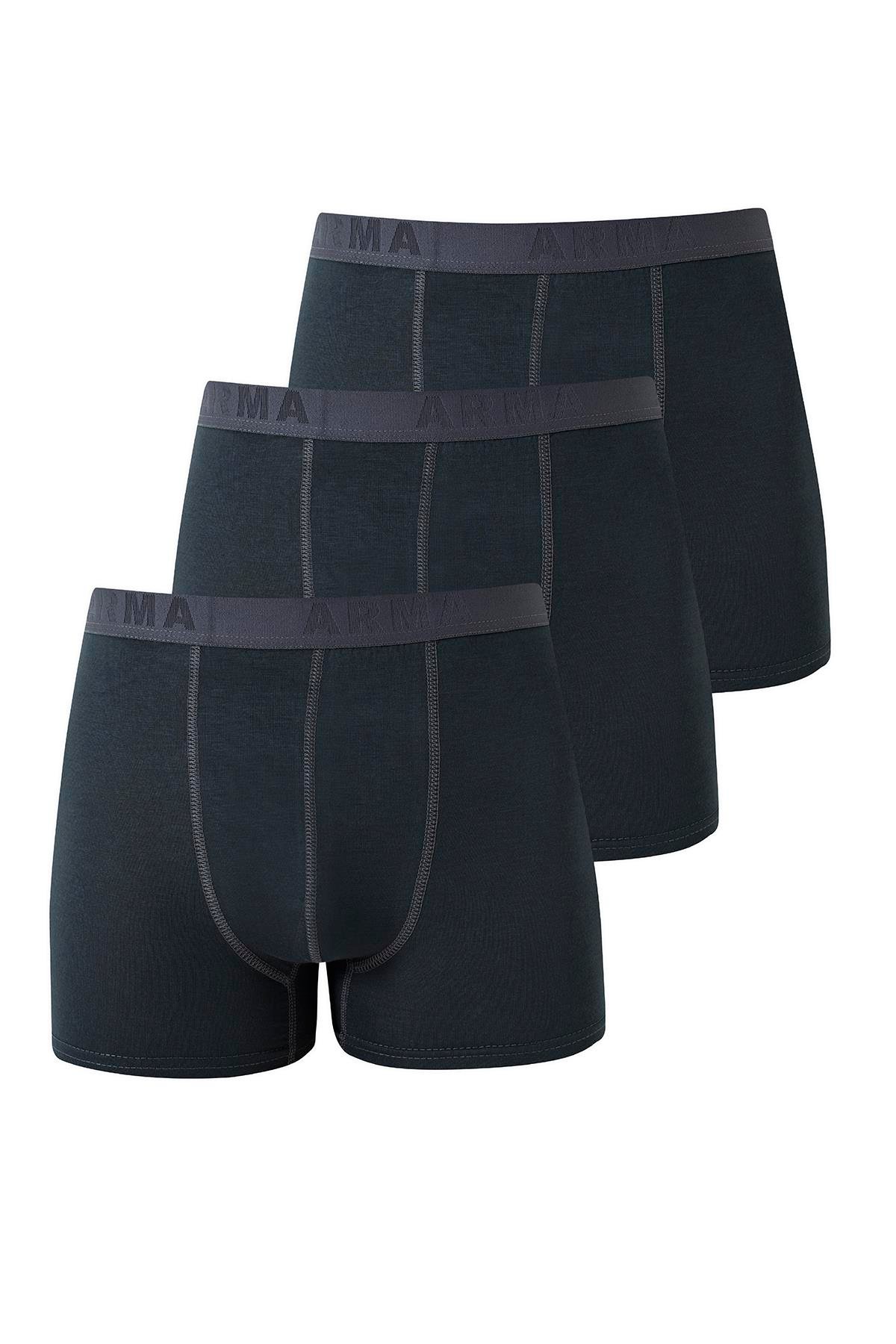  Erkek Füme Bambu Boxer 3'lü Paket