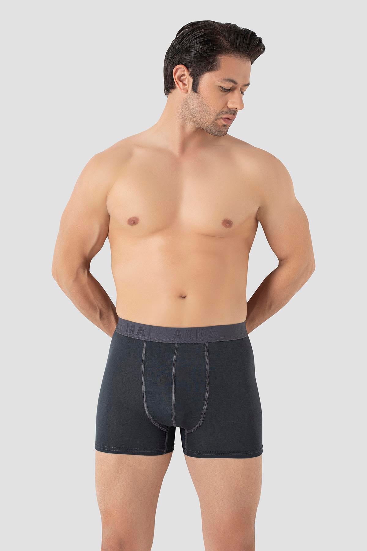  Erkek Füme Bambu Boxer 3'lü Paket