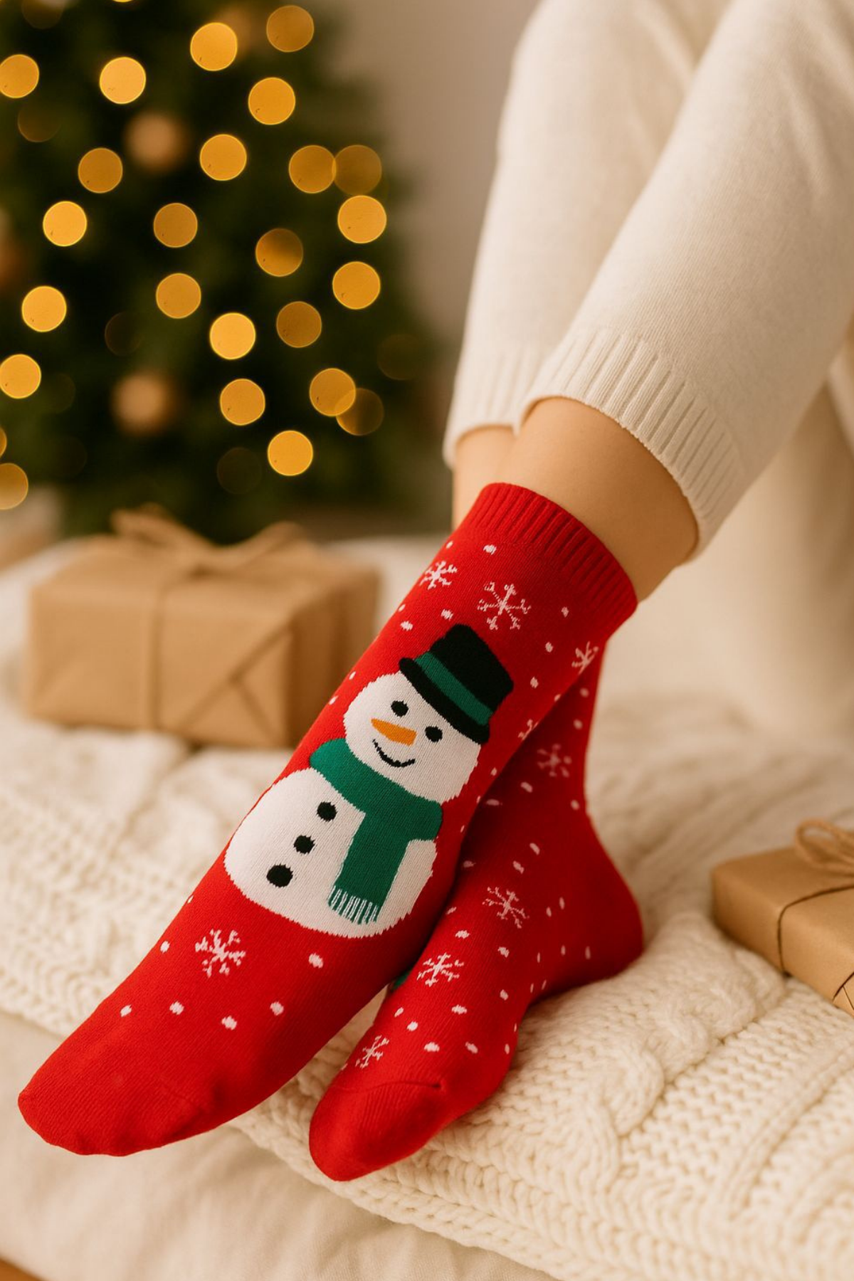 4'lü Paket Unisex Yılbaşı Çorap Renkli Soket Çorap Yeniyıl