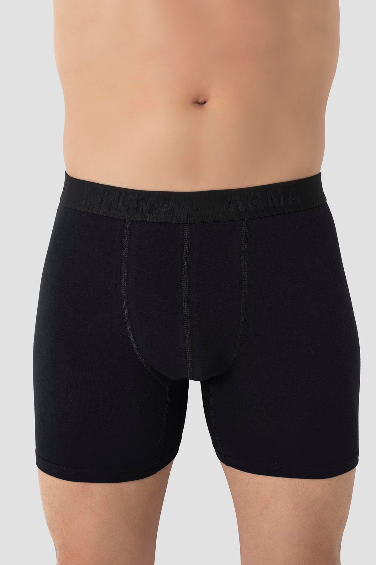 5'li Paket Siyah Erkek Büyük Beden Boxer Pamuklu Likralı