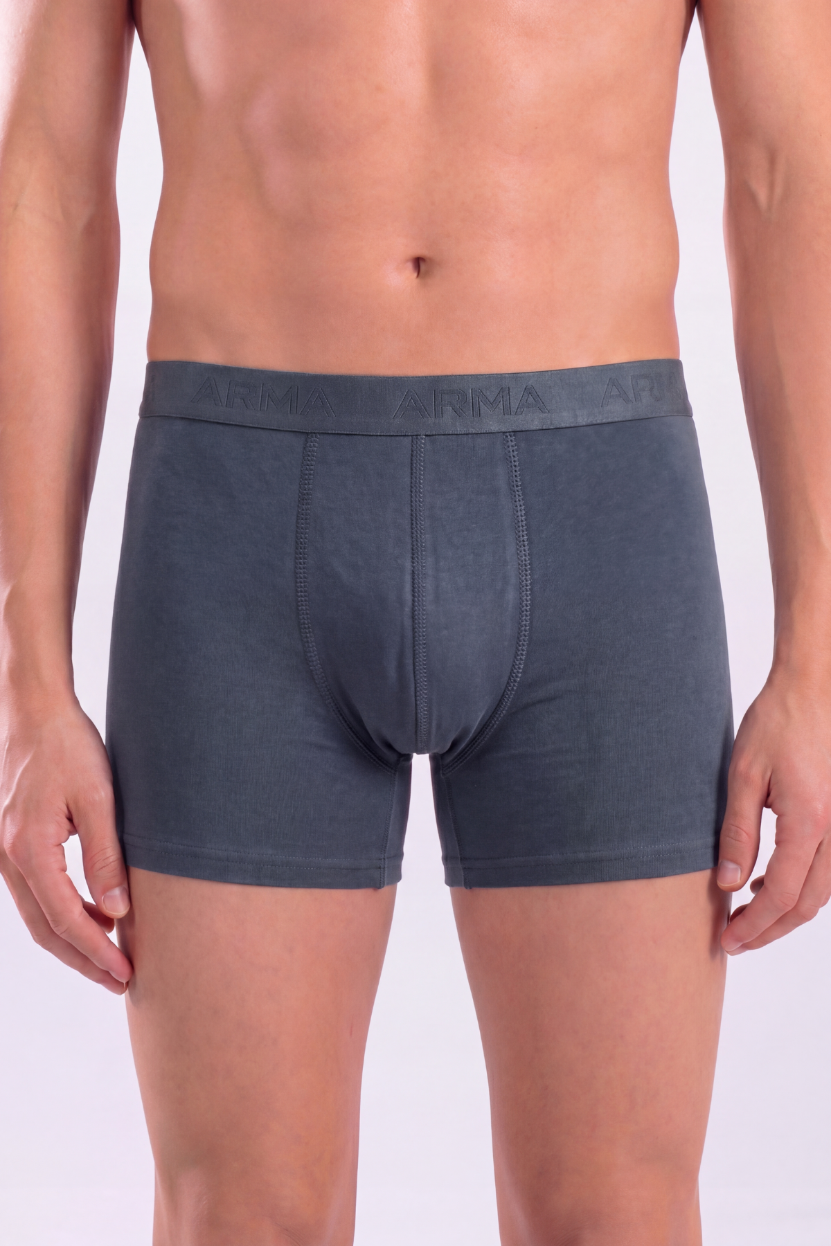6'lı Paket Erkek Pamuklu Likralı Esnek Kumaş Füme Boxer
