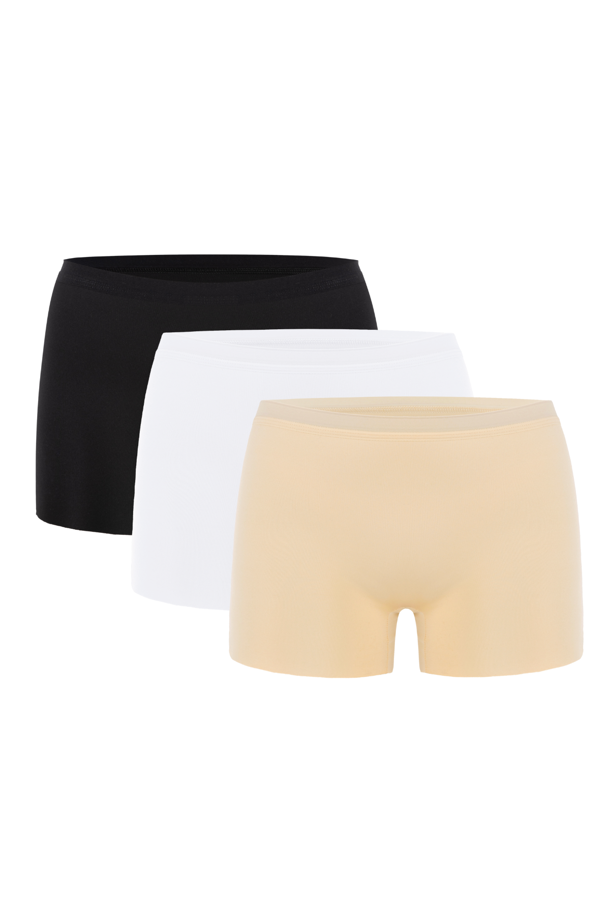 Basic Lazer Kesim Dikişsiz Kadın Boxer Külot 3'lü Paket Renkli