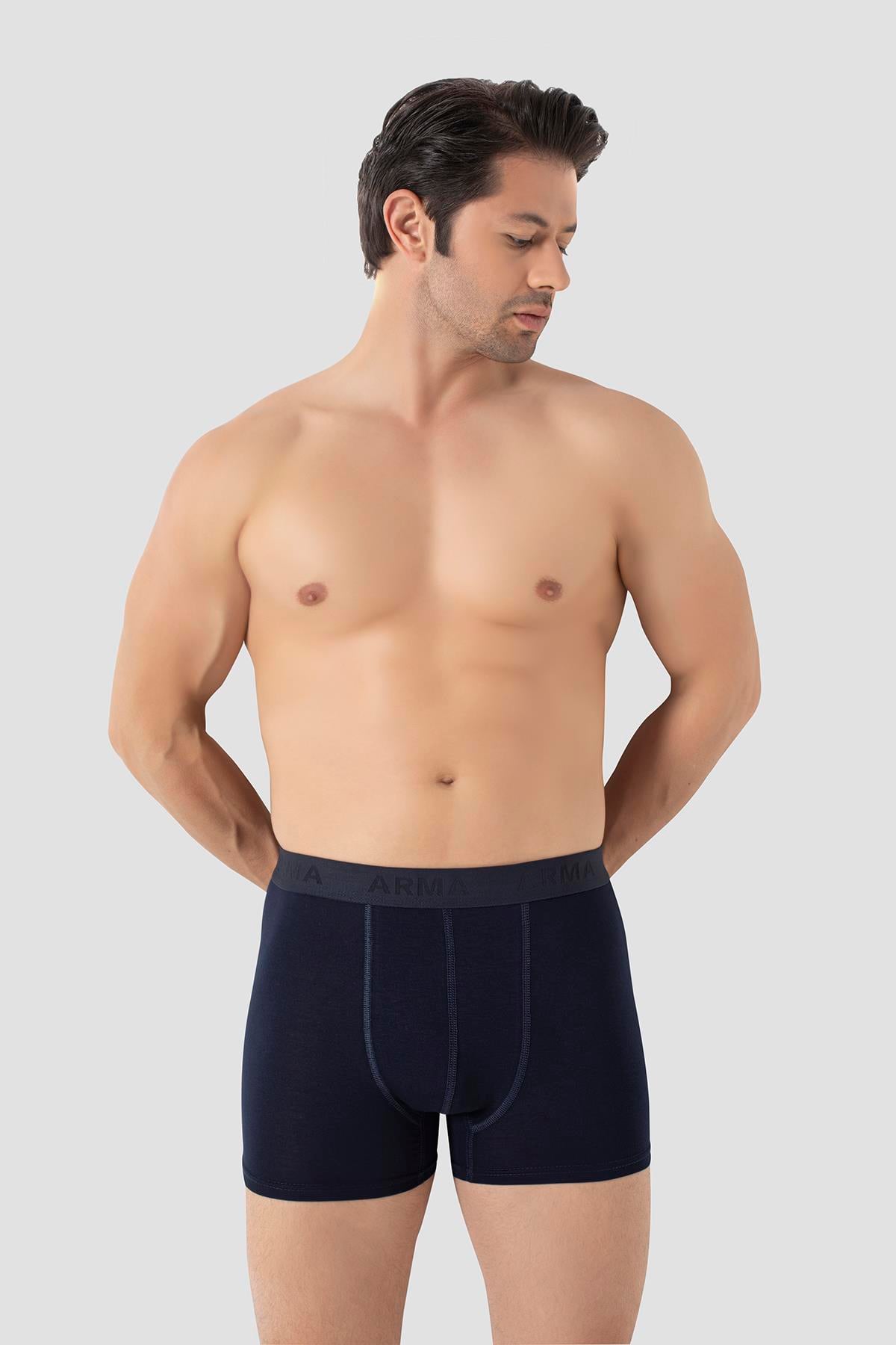 Erkek Bambu Büyük Beden Boxer Lacivert 10'lu Paket