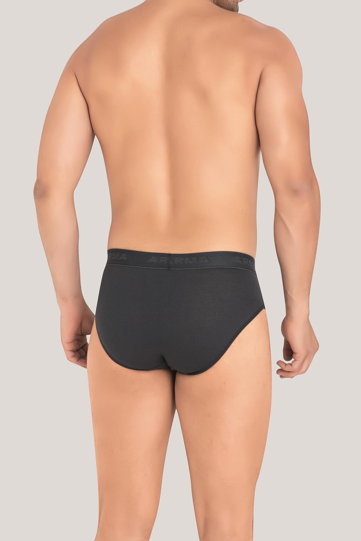 Erkek Bambu Slip Külot Düz Füme 3'lü Paket