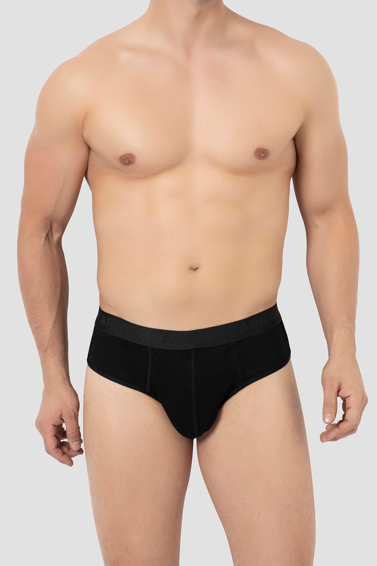 Erkek Bambu Slip Külot Düz Siyah 3'lü Paket