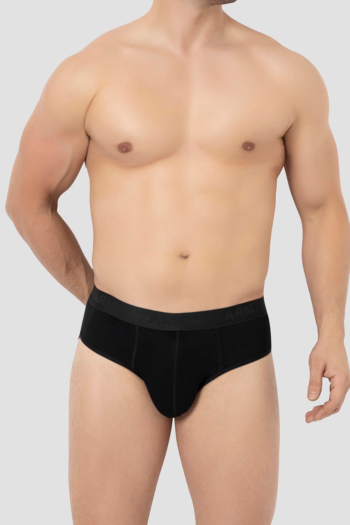 Erkek Bambu Slip Külot Düz Siyah 3'lü Paket