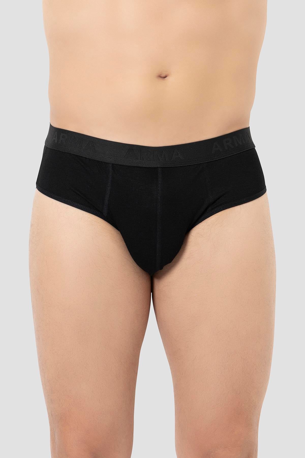 Erkek Bambu Slip Külot Düz Siyah 3'lü Paket