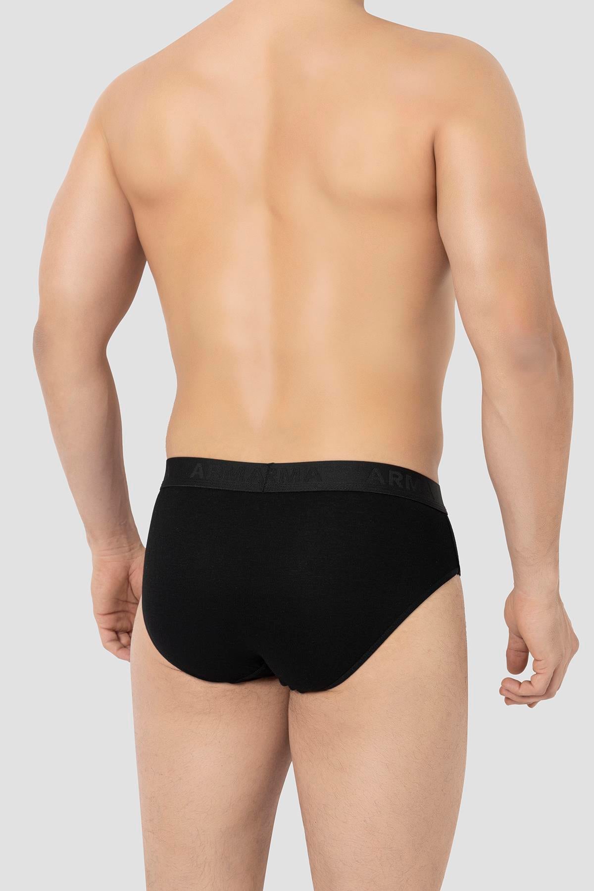 Erkek Bambu Slip Külot Düz Siyah 3'lü Paket