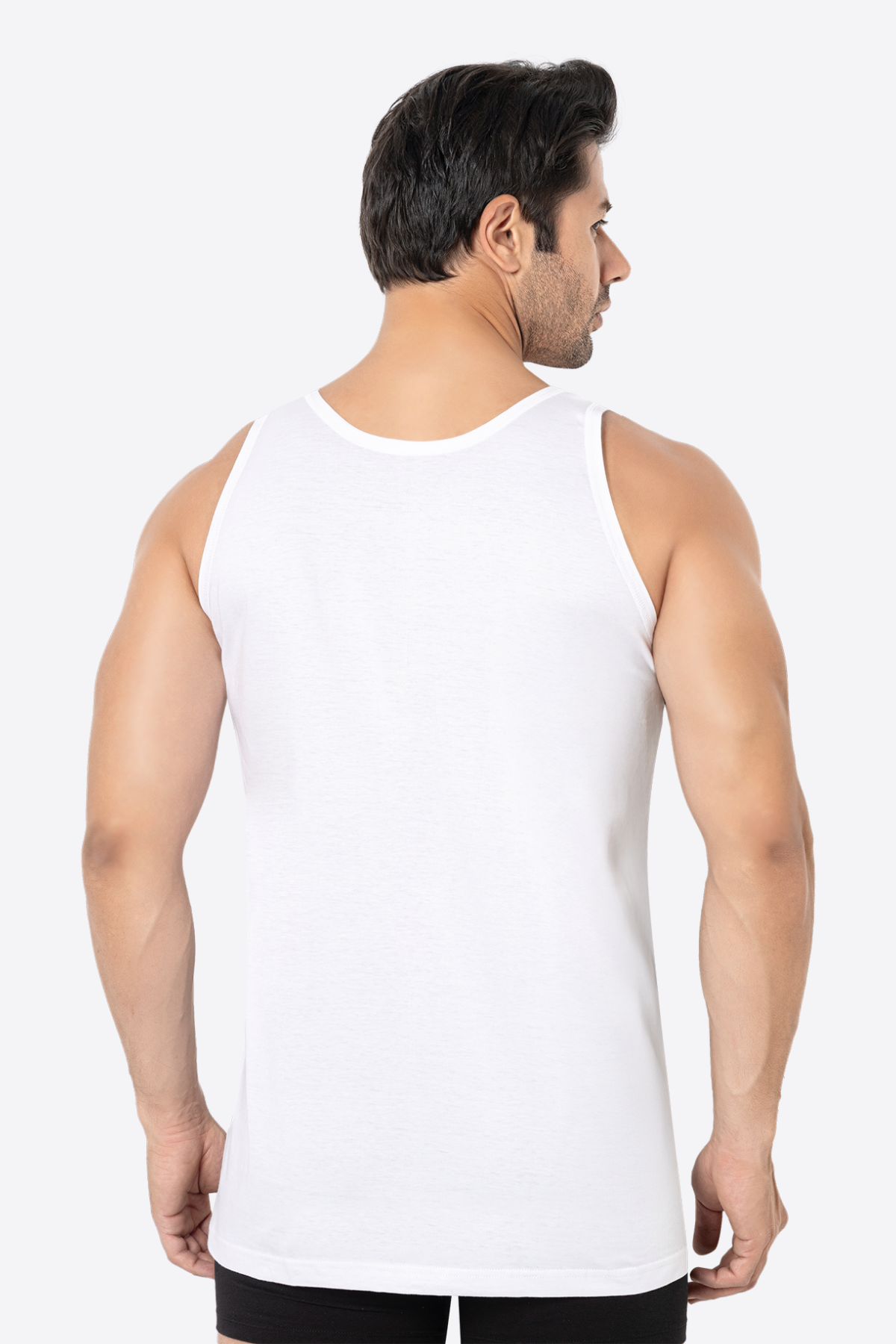 Erkek Beyaz Bambu Atlet 2'li Paket Yumuşak Esnek İnce Kumaş Nefes Alan Atlet