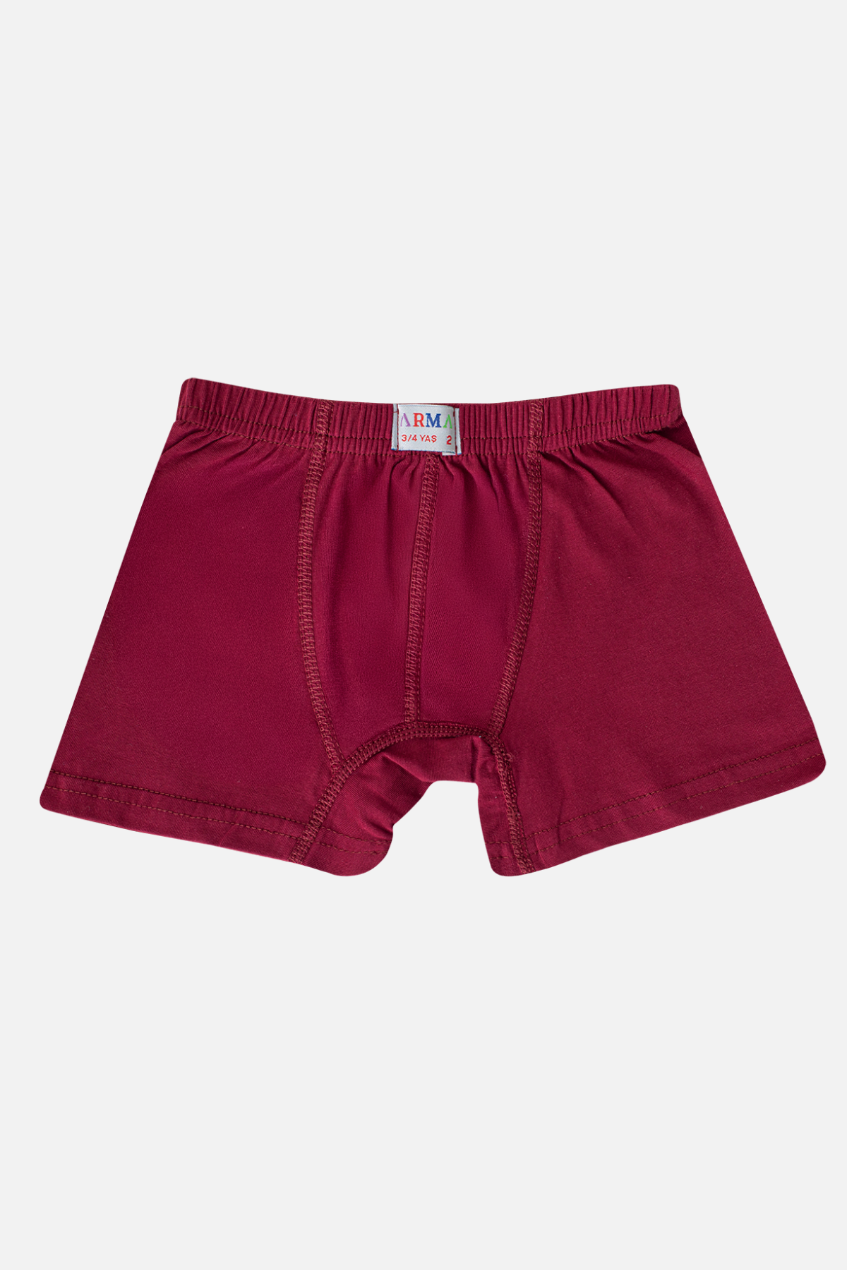 Erkek Çocuk Düz Pamuklu Likralı Bordo Boxer 6'lı Paket