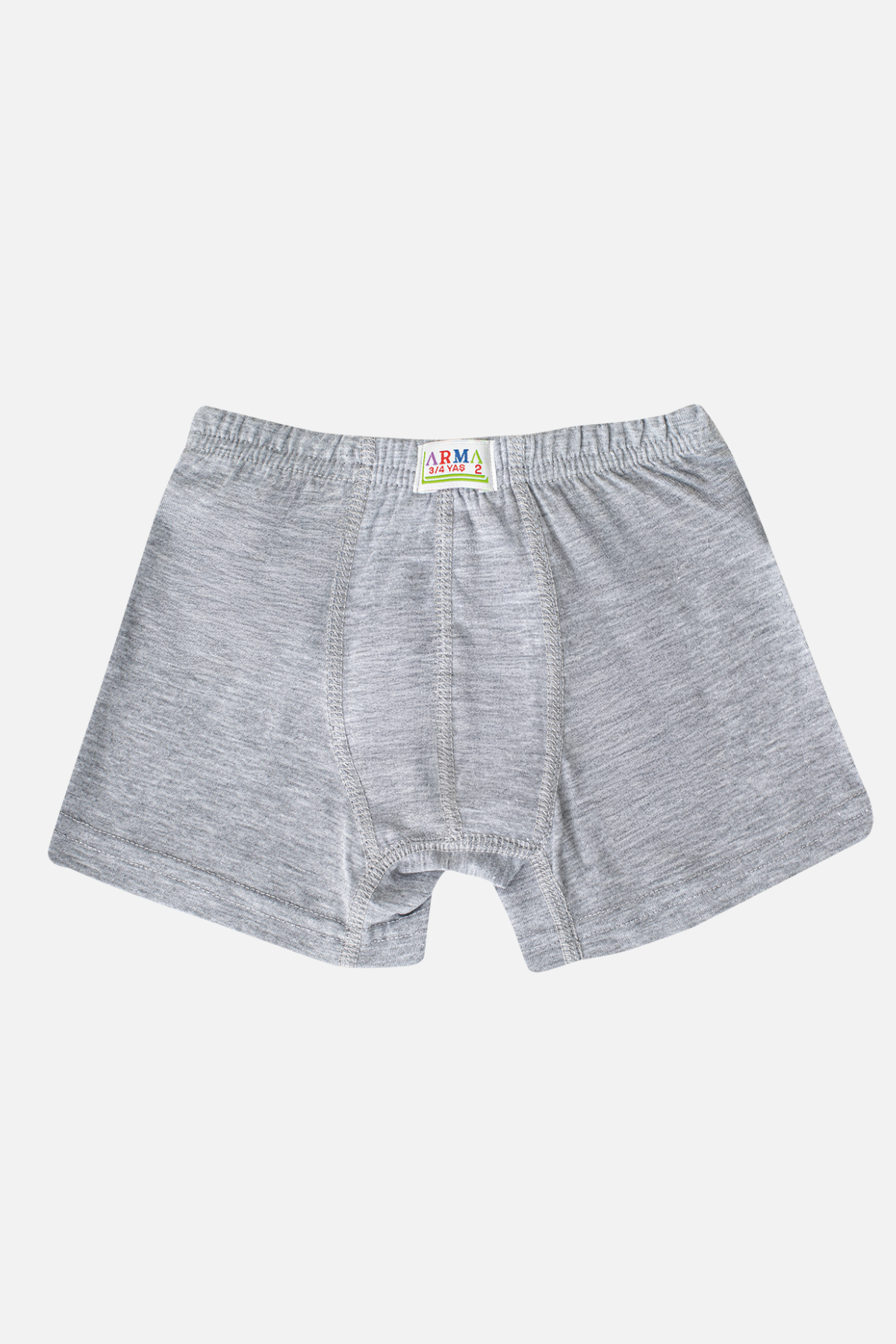 Erkek Çocuk Düz Pamuklu Likralı Gri Boxer 6'lı Paket