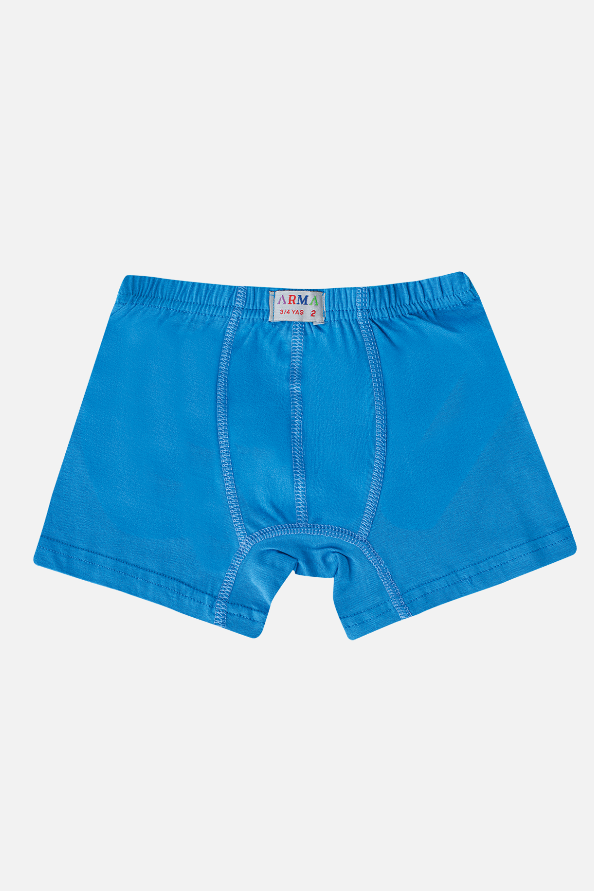 Erkek Çocuk Düz Pamuklu Likralı Mavi Boxer 6'lı Paket
