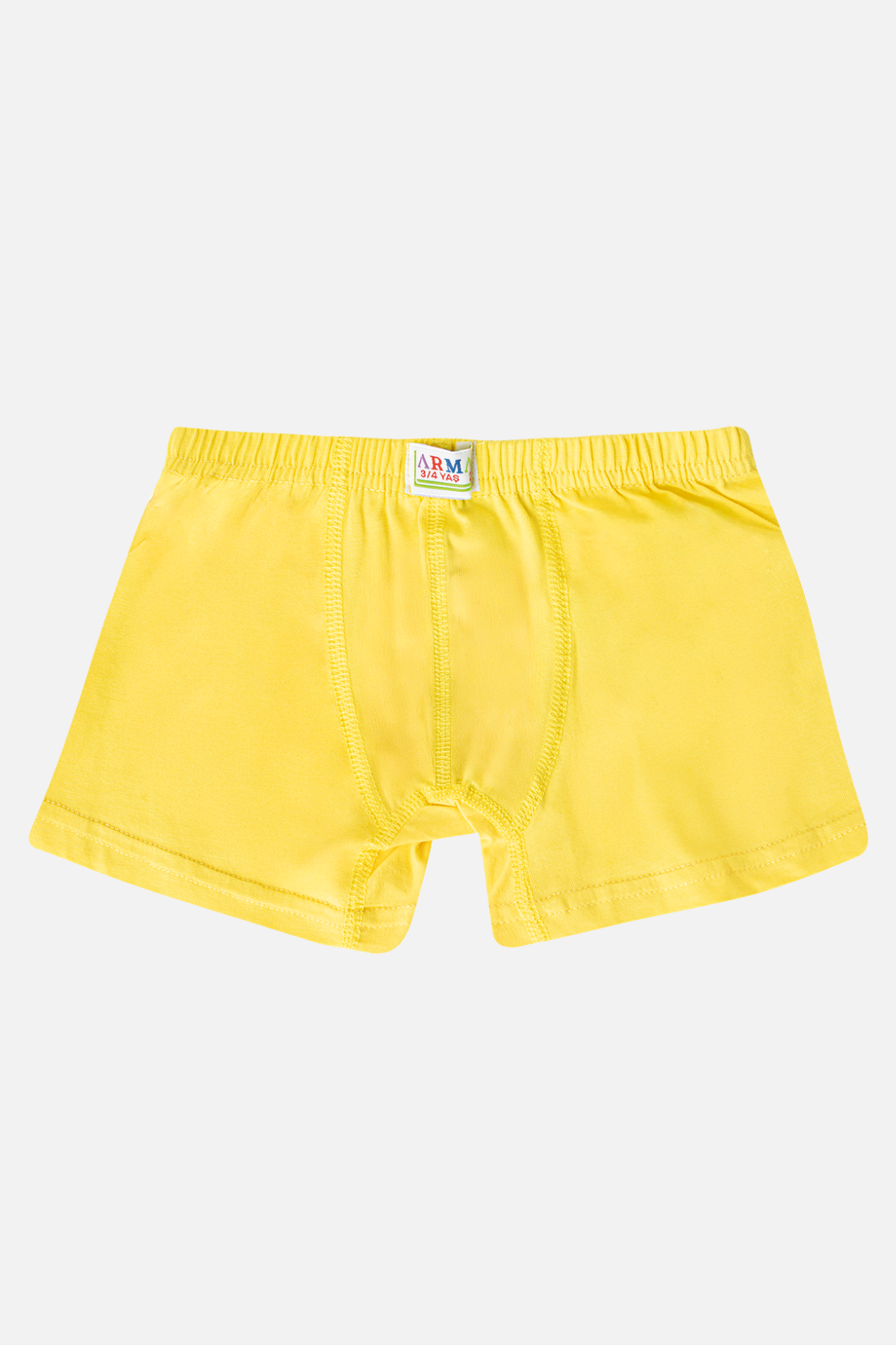 Erkek Çocuk Düz Pamuklu Likralı Sarı Boxer 6'lı Paket