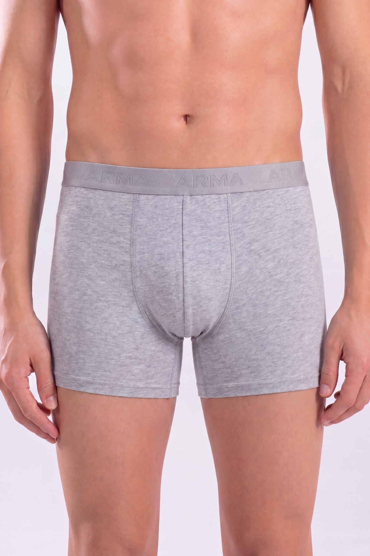 Erkek Gri Boxer 10'lu Paket Pamuklu Likralı Yumuşak ve Esnek Kumaş