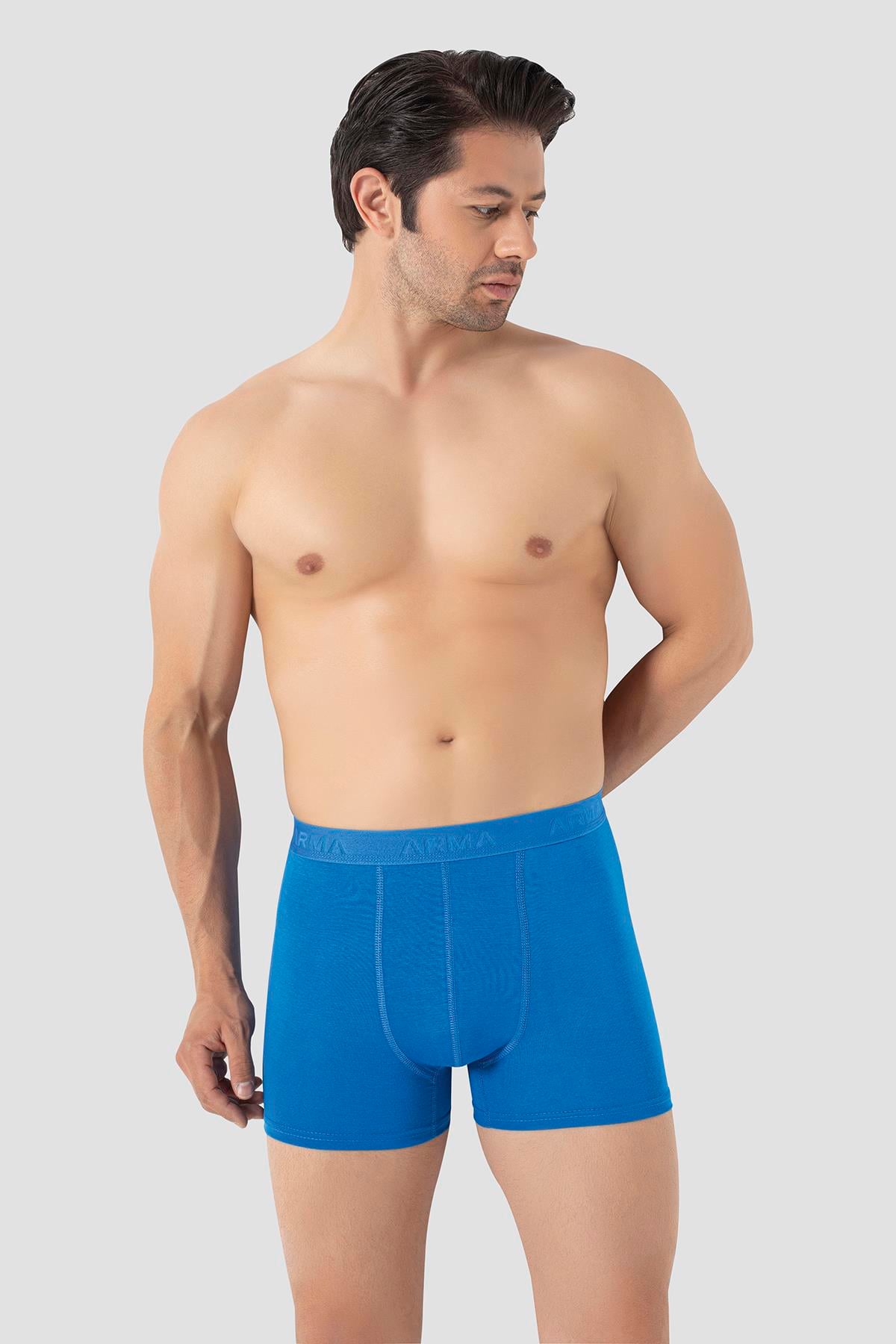 Erkek Mavi Bambu Boxer 3'lü Paket