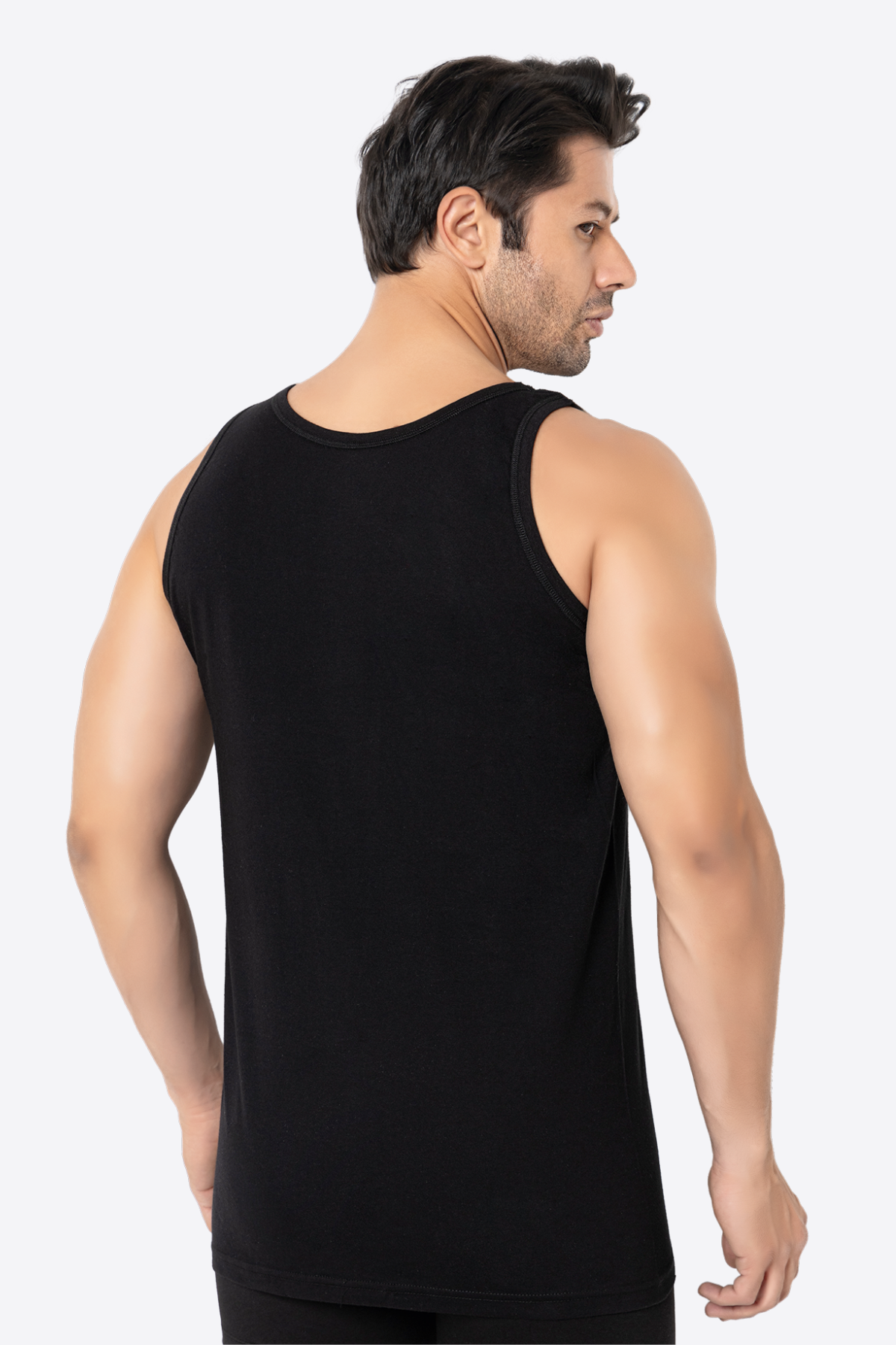 Erkek Siyah Bambu Atlet 2'li Paket Yumuşak Esnek İnce Kumaş Nefes Alan Atlet