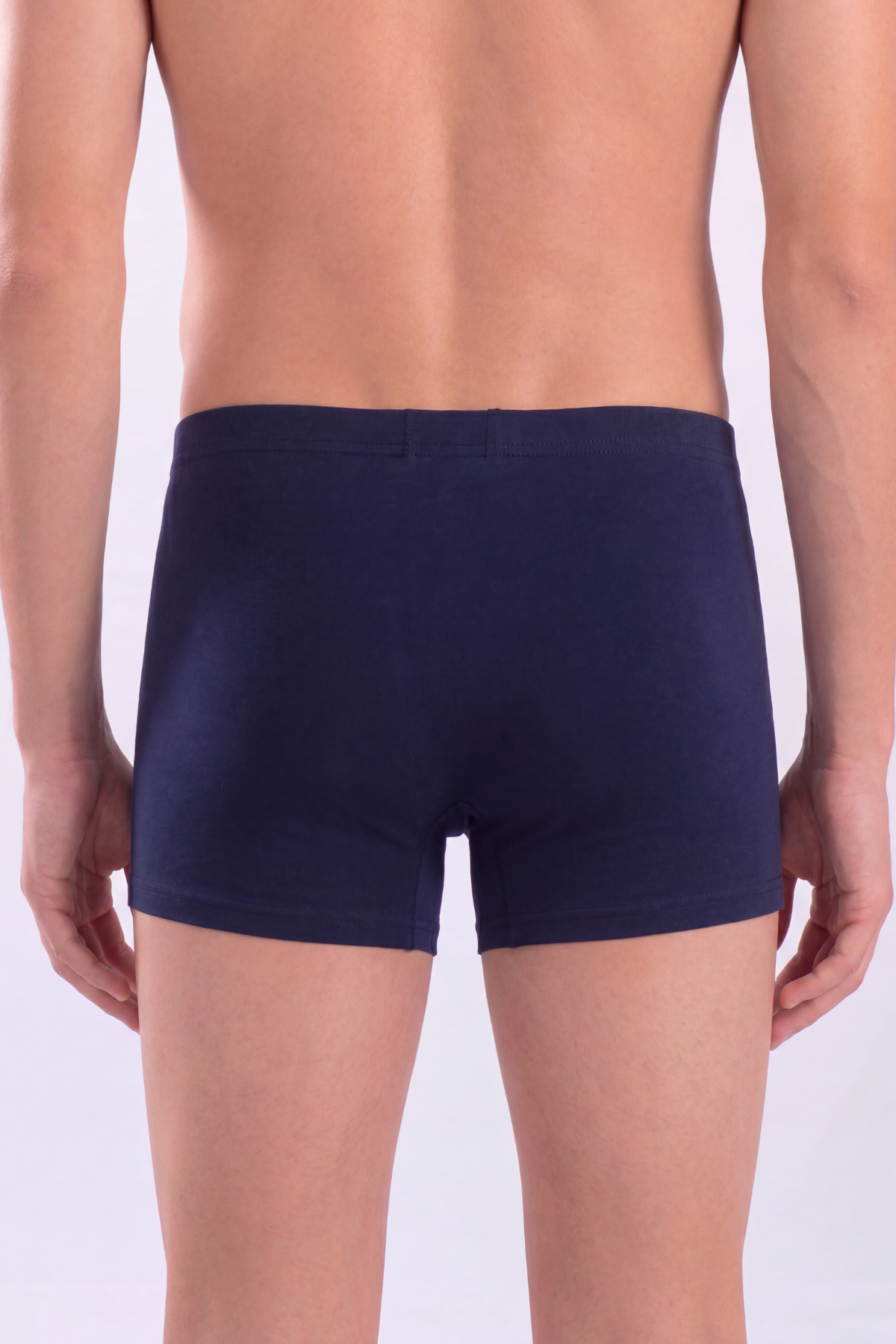 Lacivert Erkek Boxer Düz 3'lü Paket Pamuklu Likralı