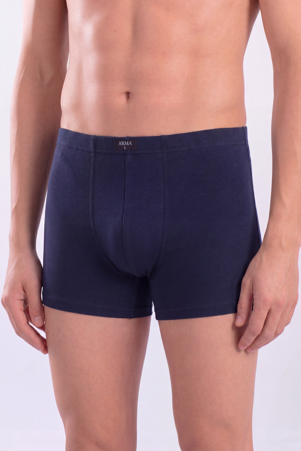 Lacivert Erkek Boxer Düz 3'lü Paket Pamuklu Likralı