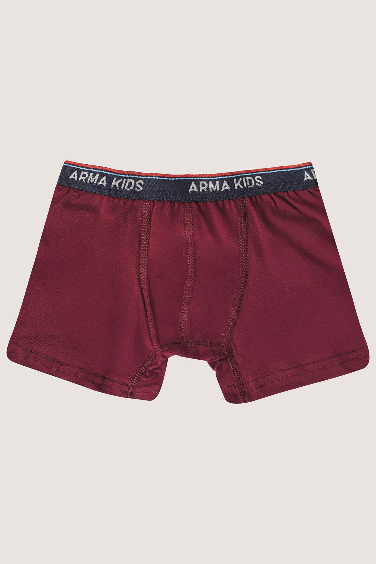 Renkli Erkek Çocuk Desenli Boxer 3'lü Paket Pamuklu Likralı