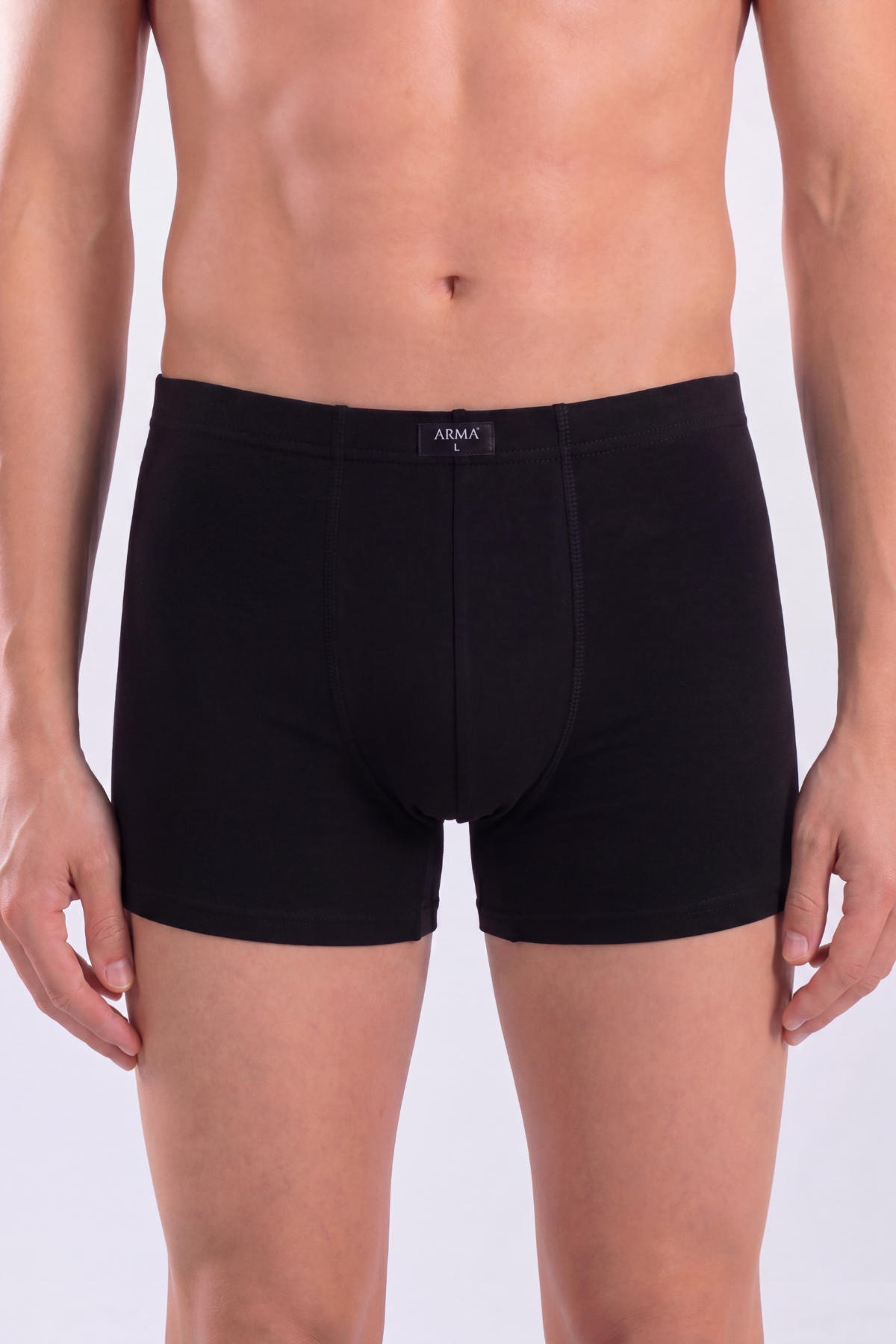 Siyah Erkek Boxer Düz 3'lü Paket Pamuklu Likralı