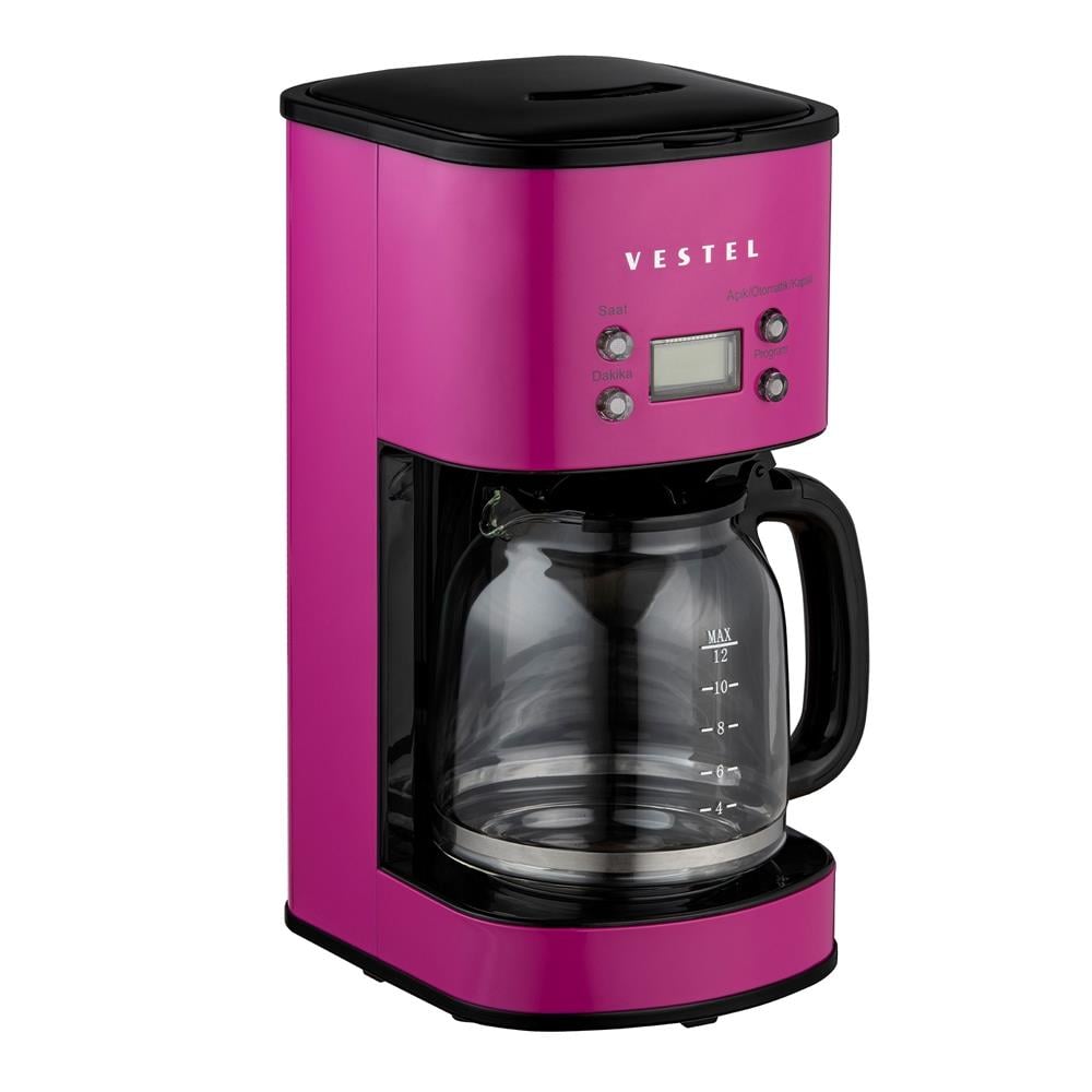 20265481Vestel Retro Pembe Filtre Kahve Makinesi