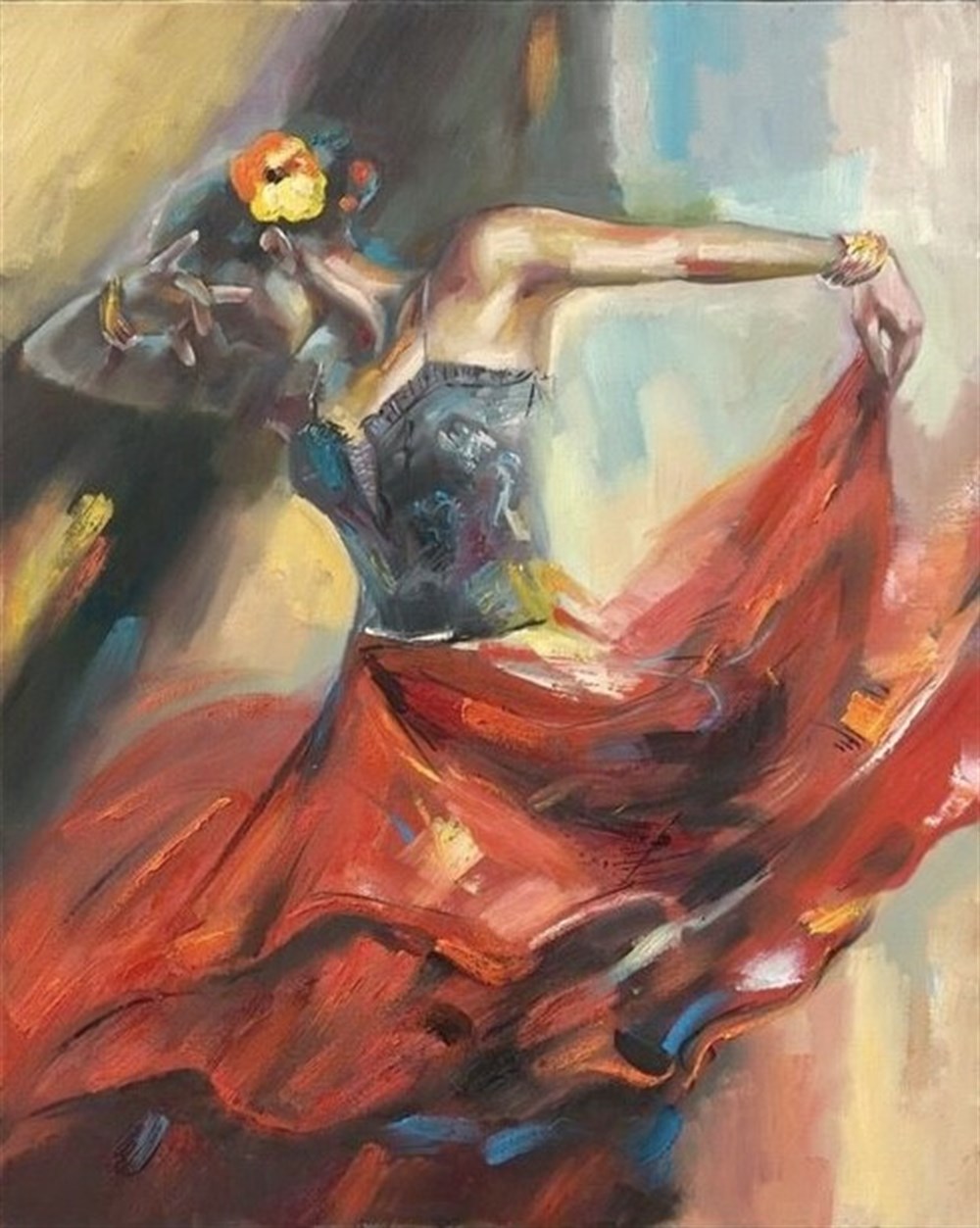 BAILAORA YAĞLI BOYA DOKULU TABLO