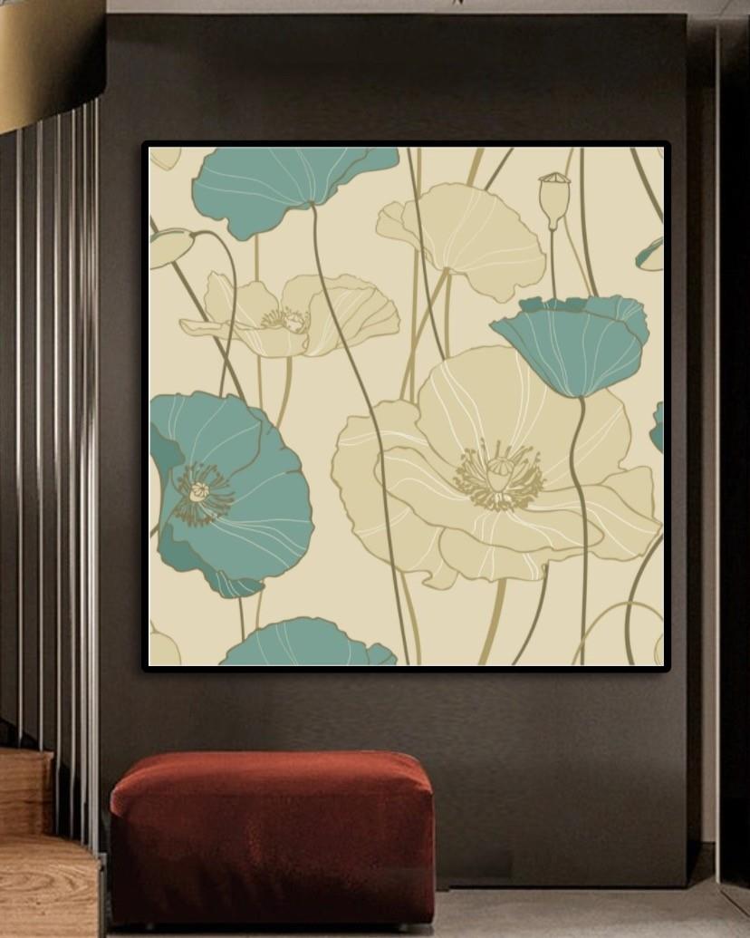 ÇİÇEKLİ YAĞLI BOYA DOKULU TABLO