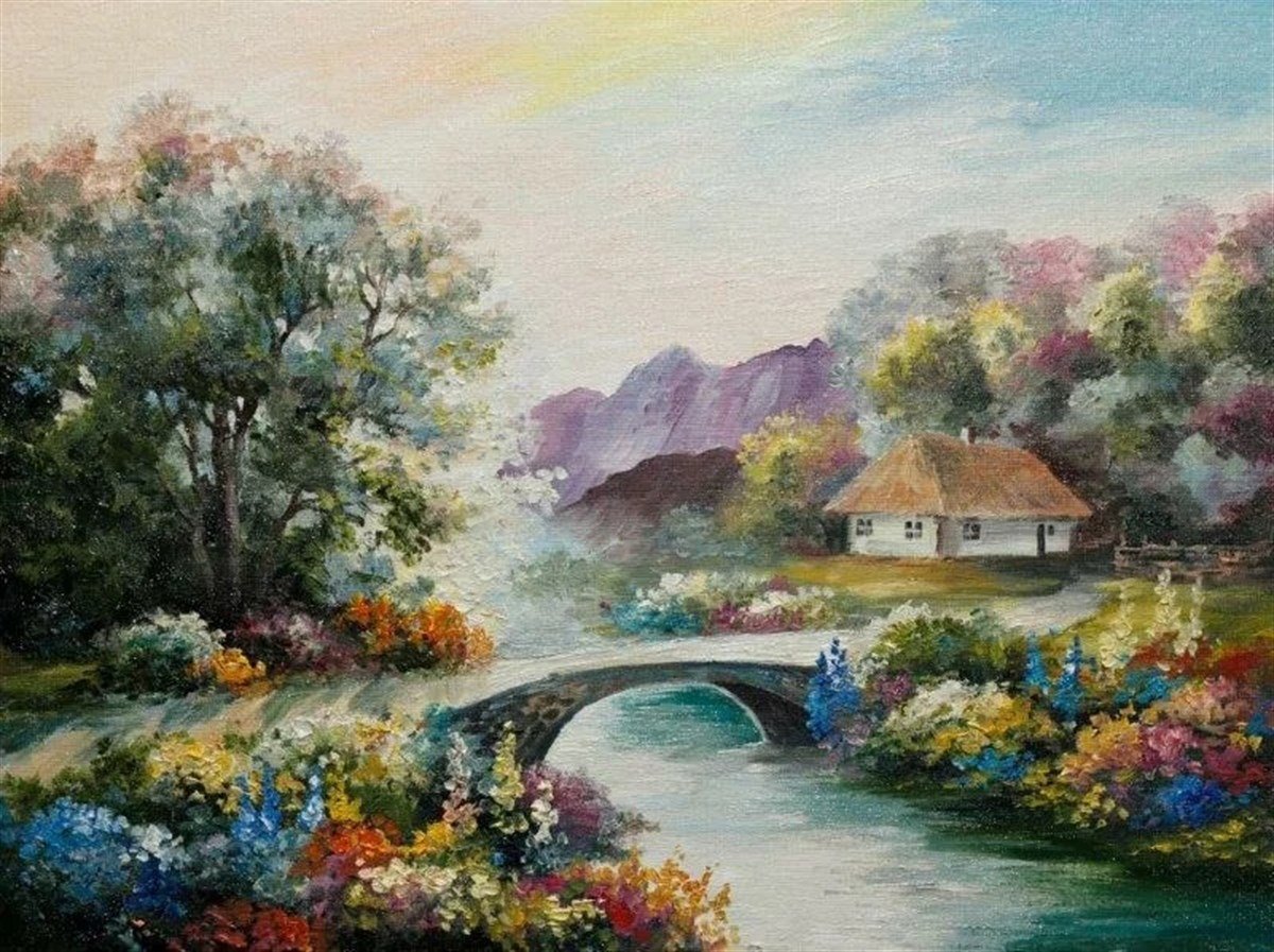 KIR ÇİÇEKLERİ KANVAS TABLO