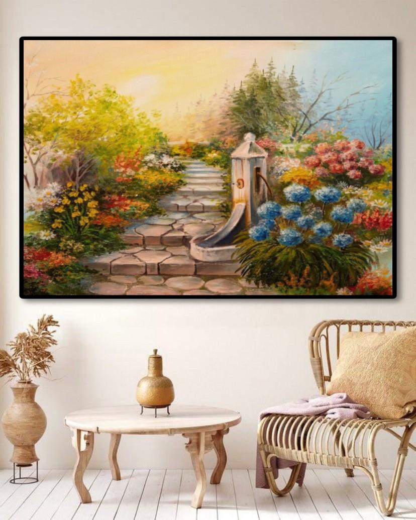 MANZARA YAĞLI BOYA DOKULU TABLO