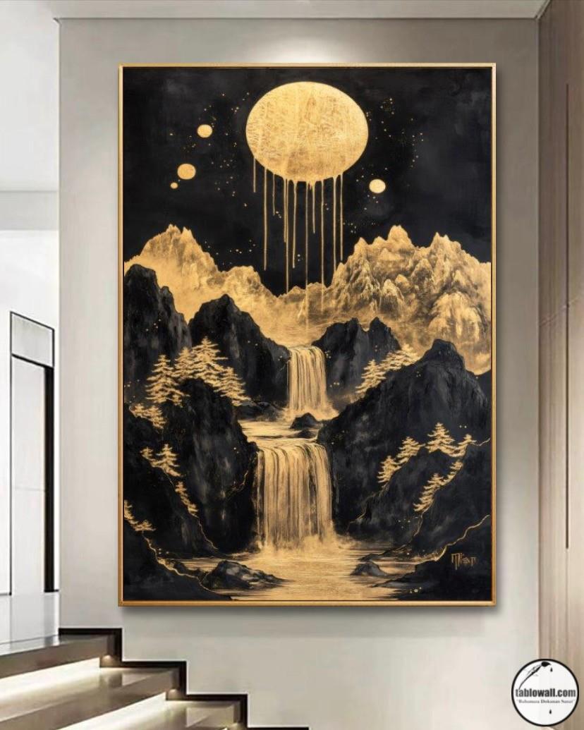 MOON WATERFALL YAĞLI BOYA TABLO