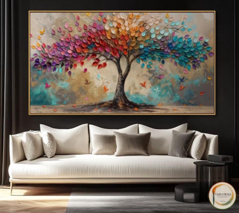 RENKLERİN AĞACI YAĞLI BOYA TABLO