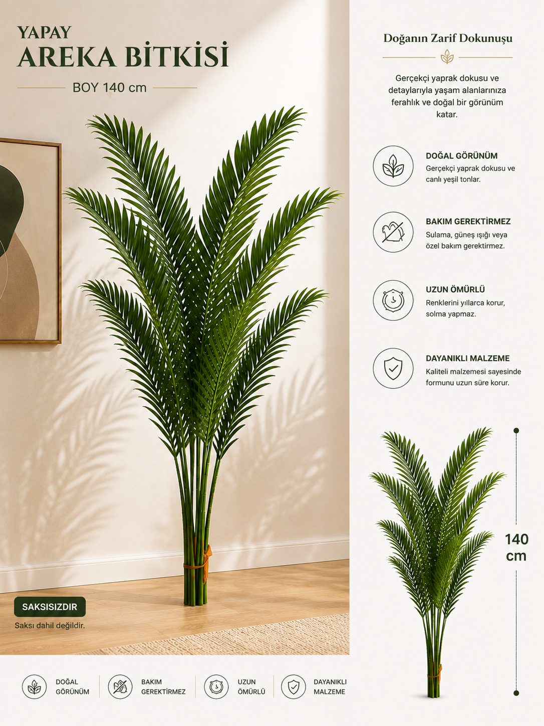 YAPAY AREKA BİTKİSİ - 140 CM