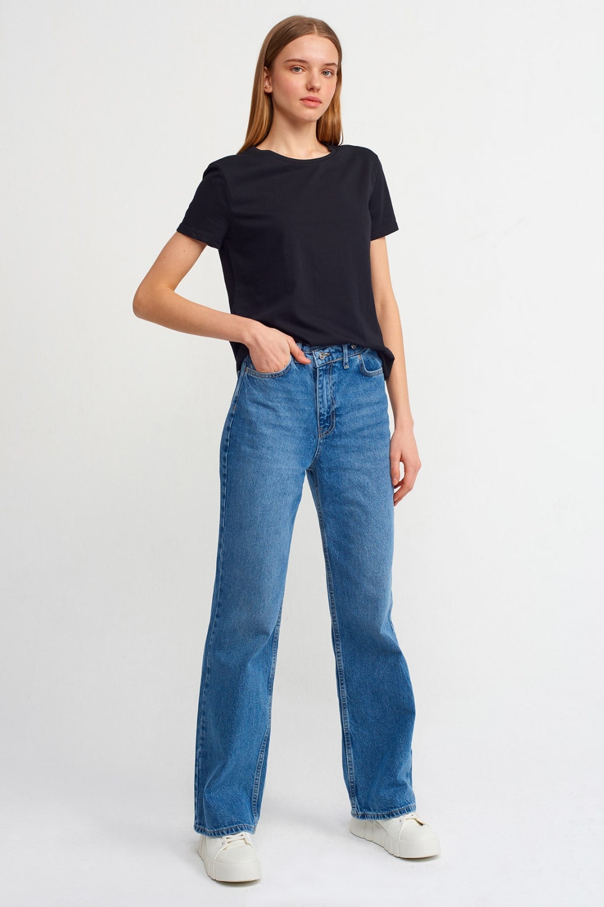 Bisiklet Yaka Basic Tshirt