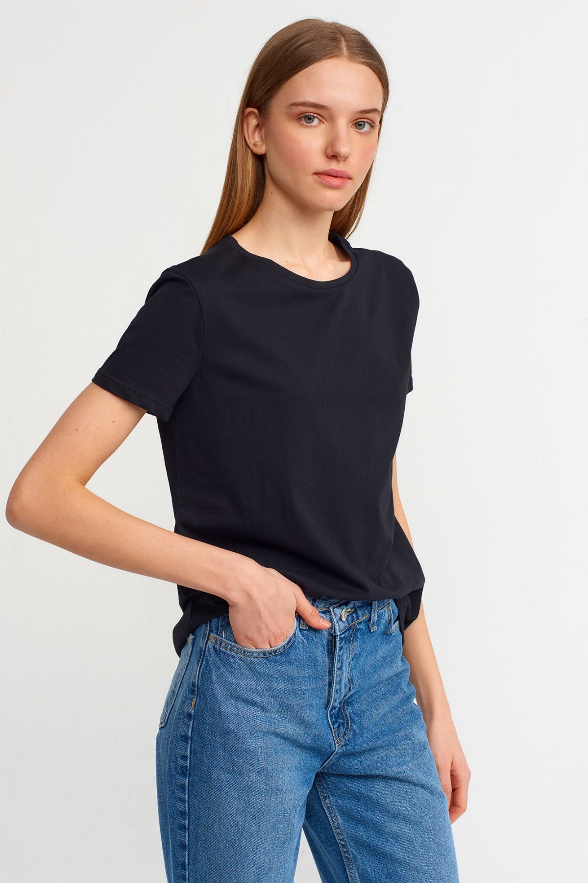 Bisiklet Yaka Basic Tshirt