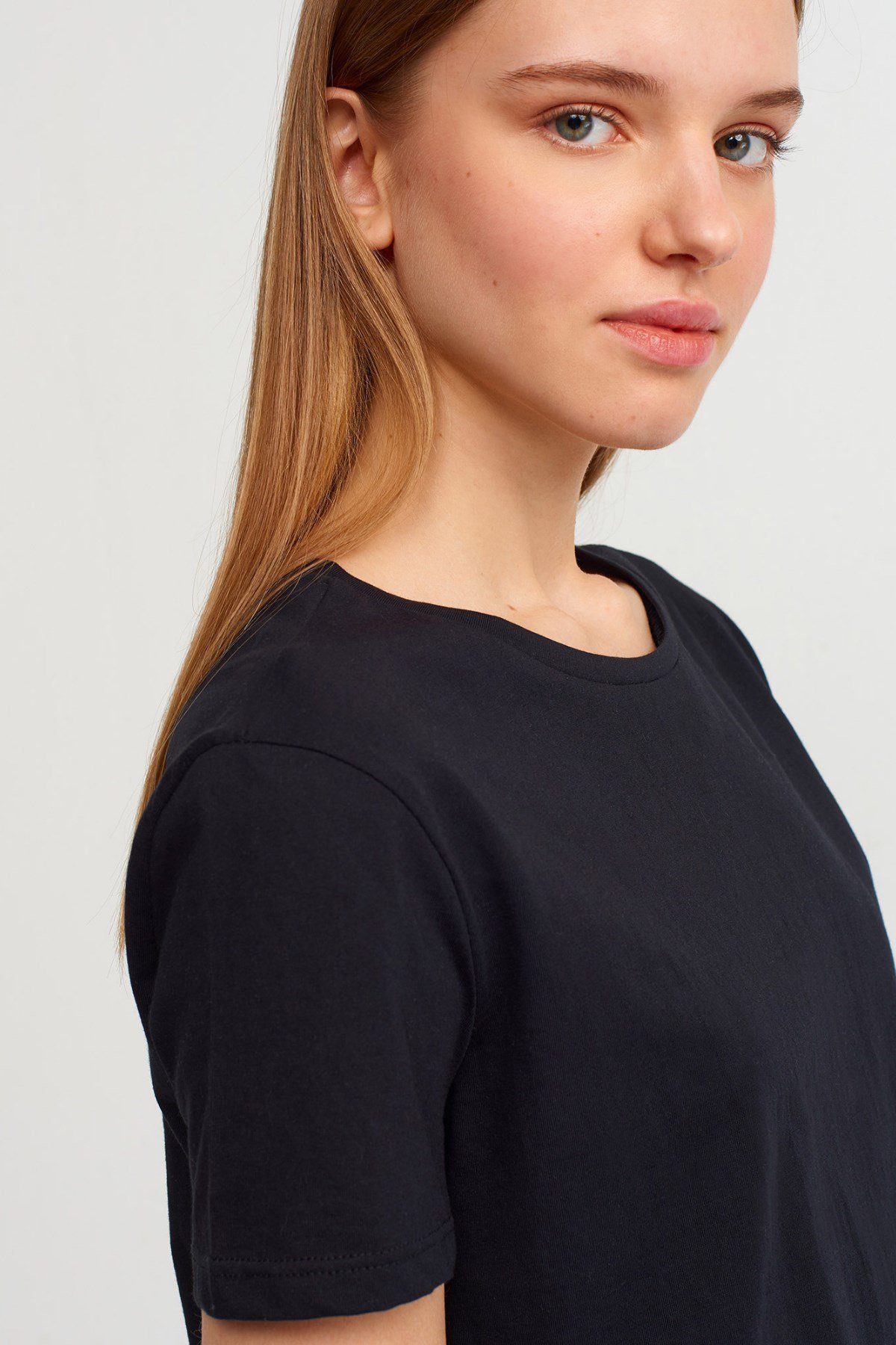 Bisiklet Yaka Basic Tshirt