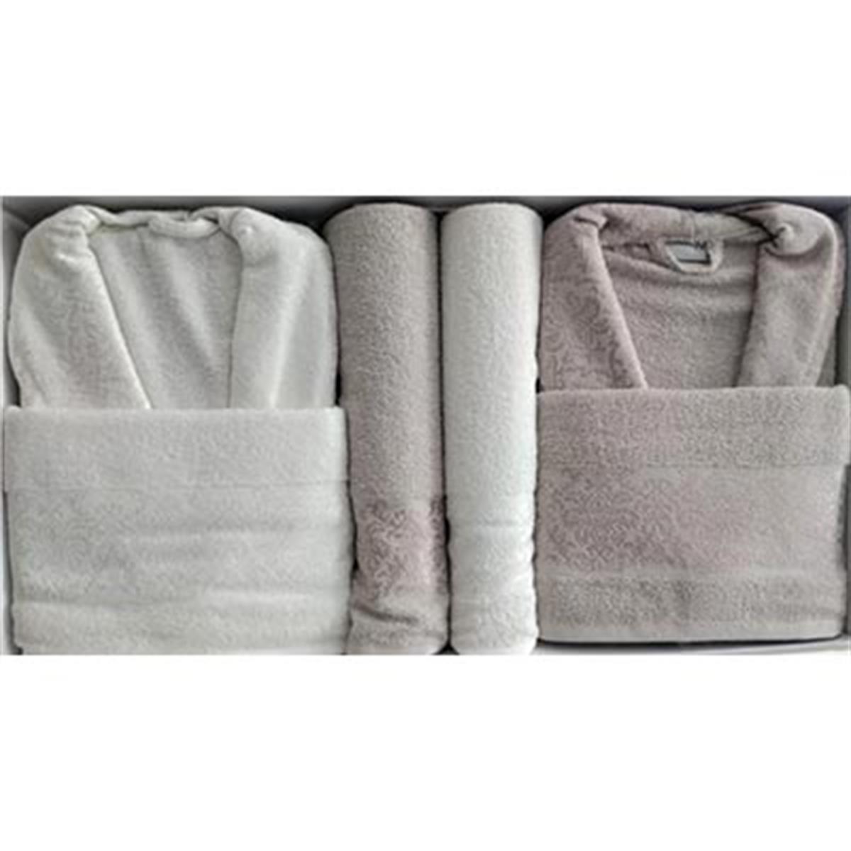 Cotton Life Aile Bornoz Seti Maribel 6 Parça Krem-Bej