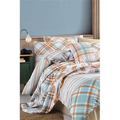 COTTON LİFE ÇİFT KİŞİLİK NEVRESİM TAKIMI NERO HARDAL (KUTULU)